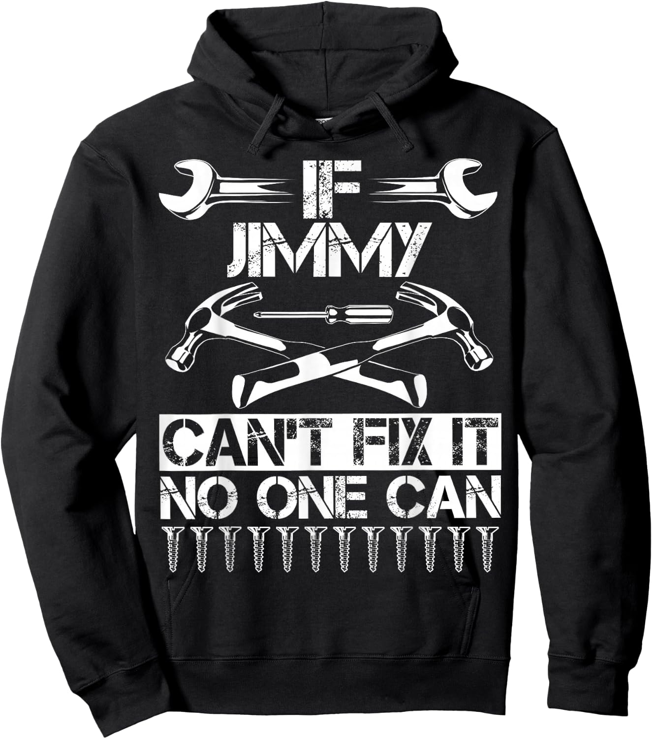 JIMMY Fix It Funny Birthday Personalized Name Dad Gift Hoodie - Hoodie | Black