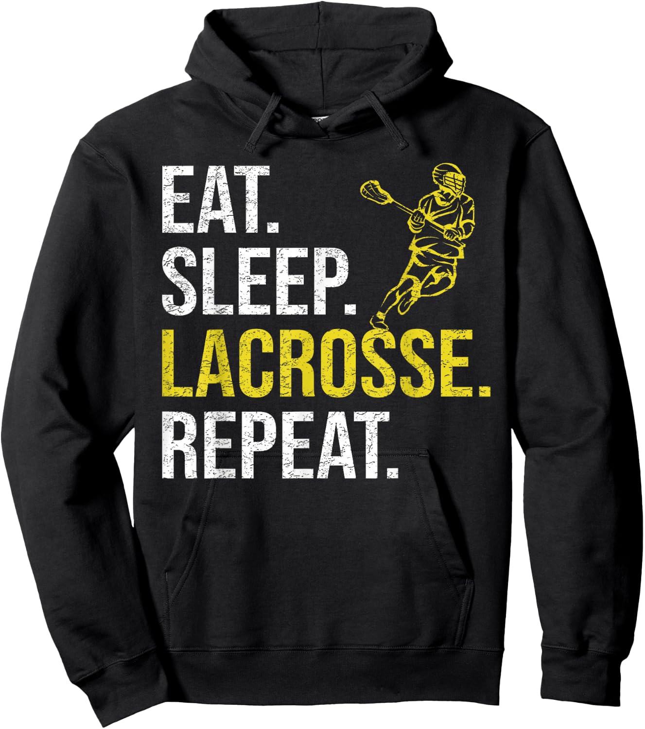 Eat Sleep Lacrosse Repeat Sports Team Gifts Men Fathers Day Hoodie - Hoodie | Black