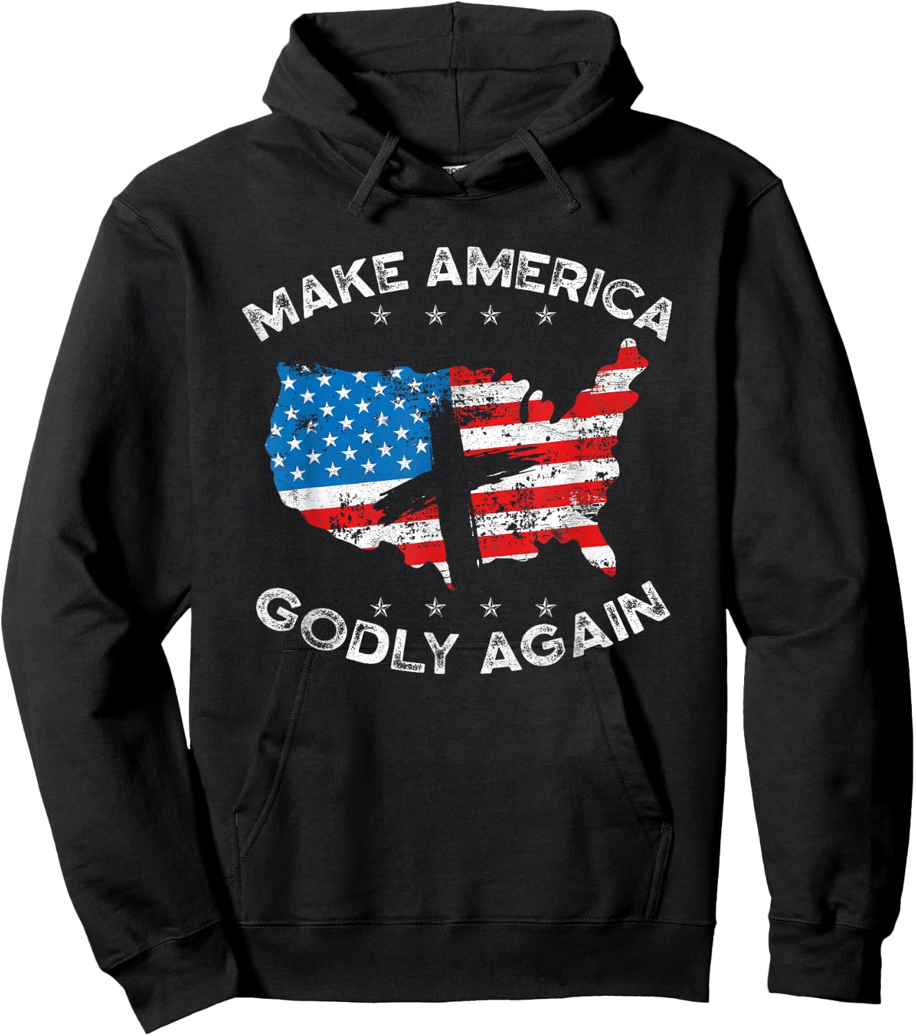 Make America Godly Again Proud American Christian Patriot Hoodie - Hoodie | Black