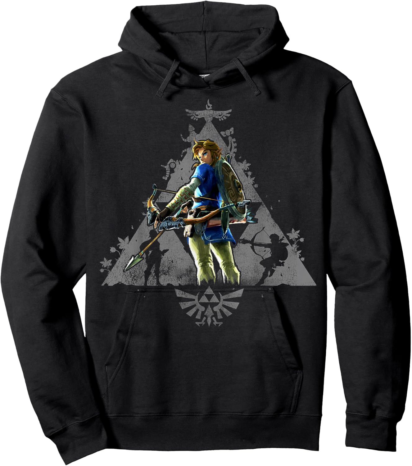 The Legend of Zelda Breath Of The Wild Link Triforce Hyrule Hoodie - Hoodie | Black