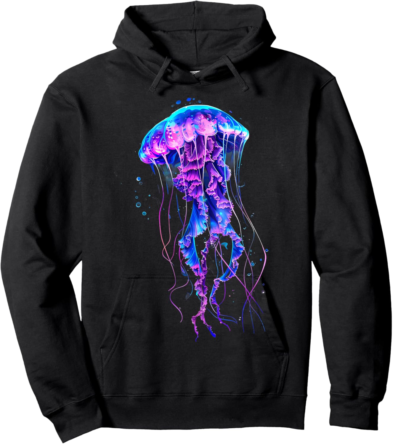 Jellyfish Motif Marine Mammal Artwork Sea Ocean Jellyfish Hoodie - Hoodie | Black