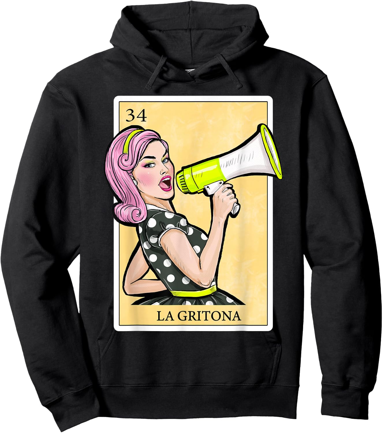 La Gritona - Gifts Spanish-Mexican Bingo Card Latinas Hoodie - Hoodie | Black