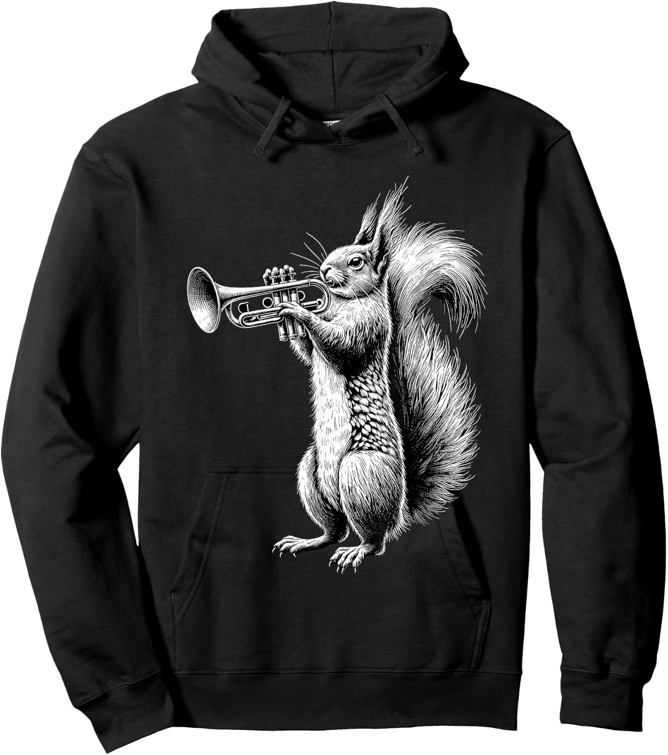 Squirrel Playing Trumpet Trumpeter Instrument Musician Hoodie - Hoodie | Black