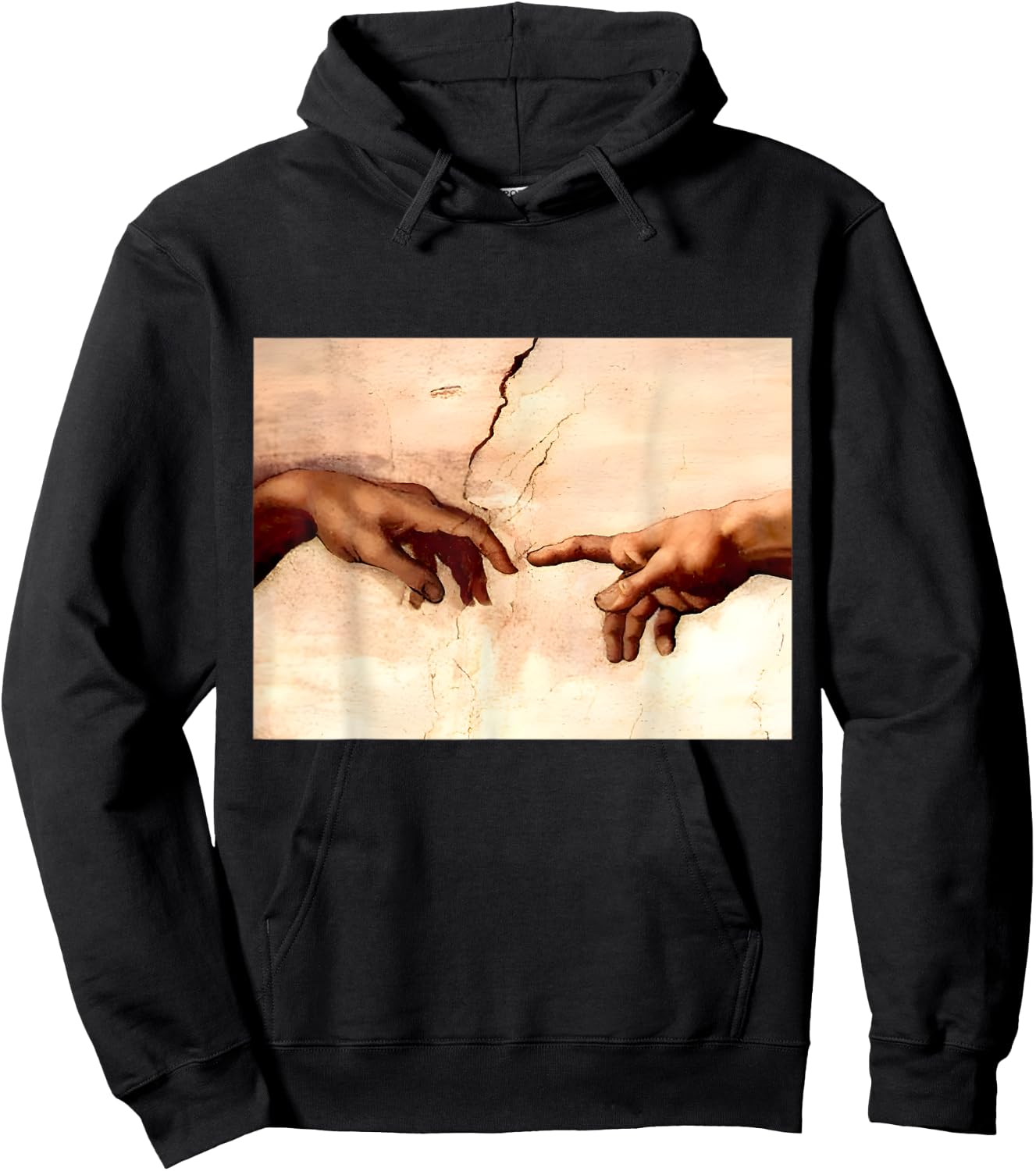 The Creation Of Adam | Michelangelo Artwork Vintage Hoodie - Hoodie | Black