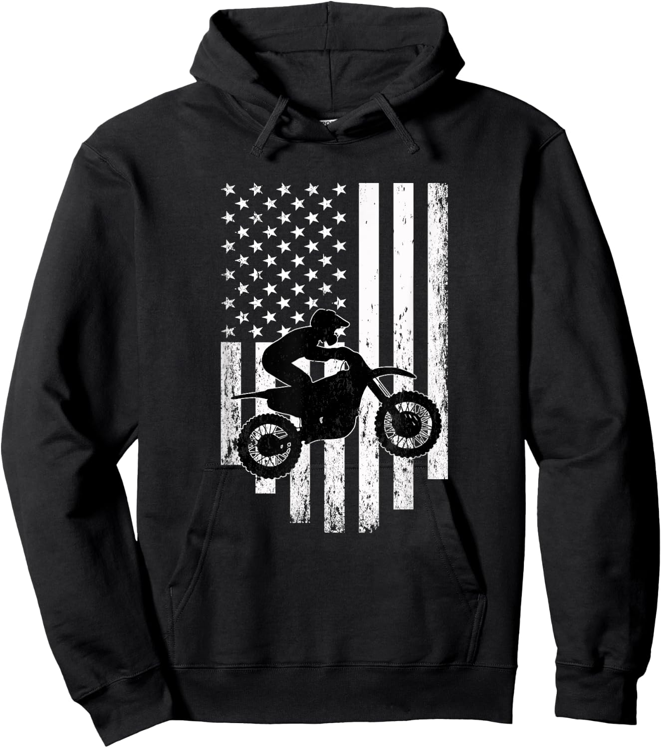 American Flag Motorcross Braap Dirt Bike Hoodie - Hoodie | Black
