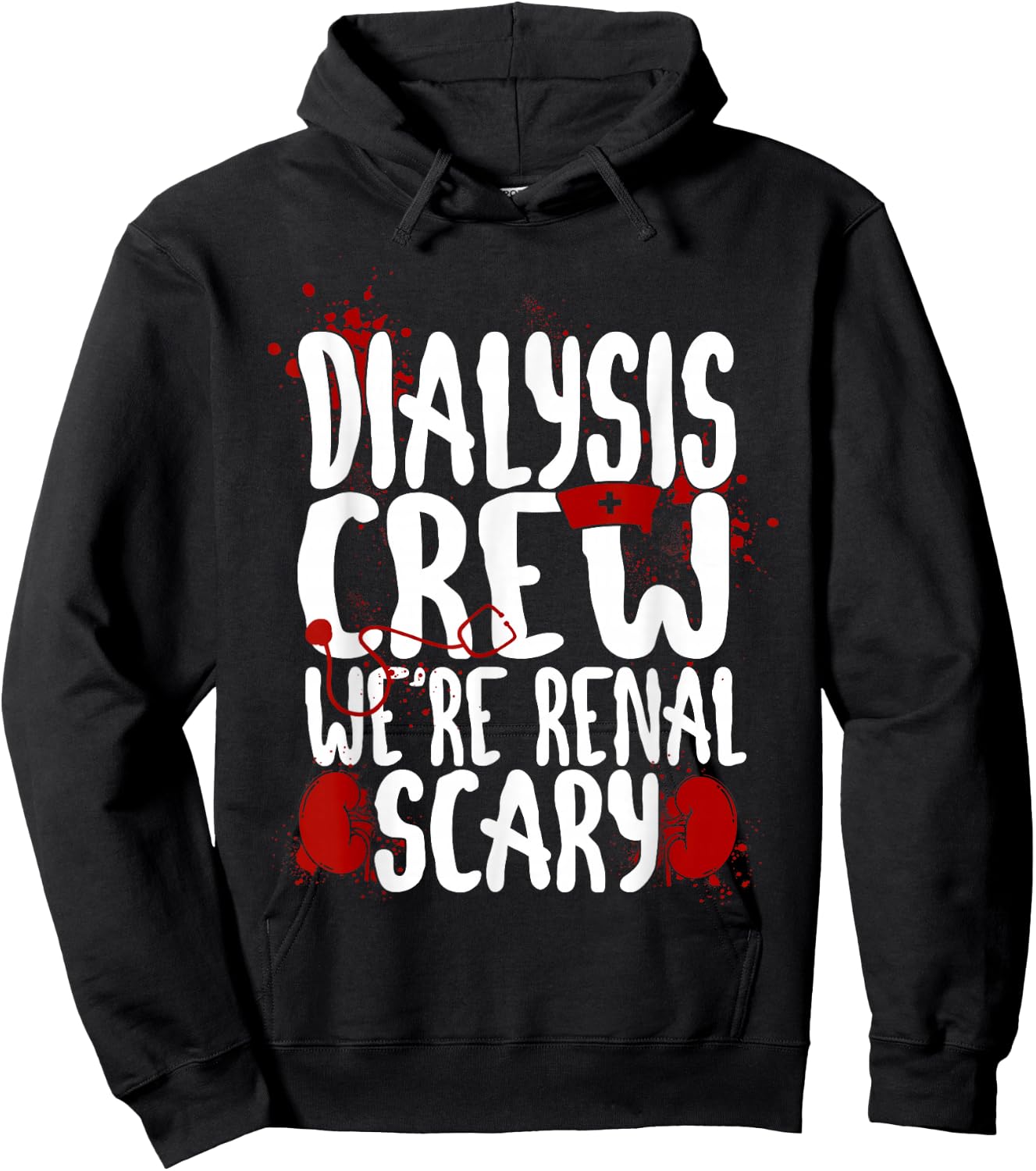 Dialysis Nurse Tech Technician Halloween Pun Dialysis Crew Hoodie - Hoodie | Black