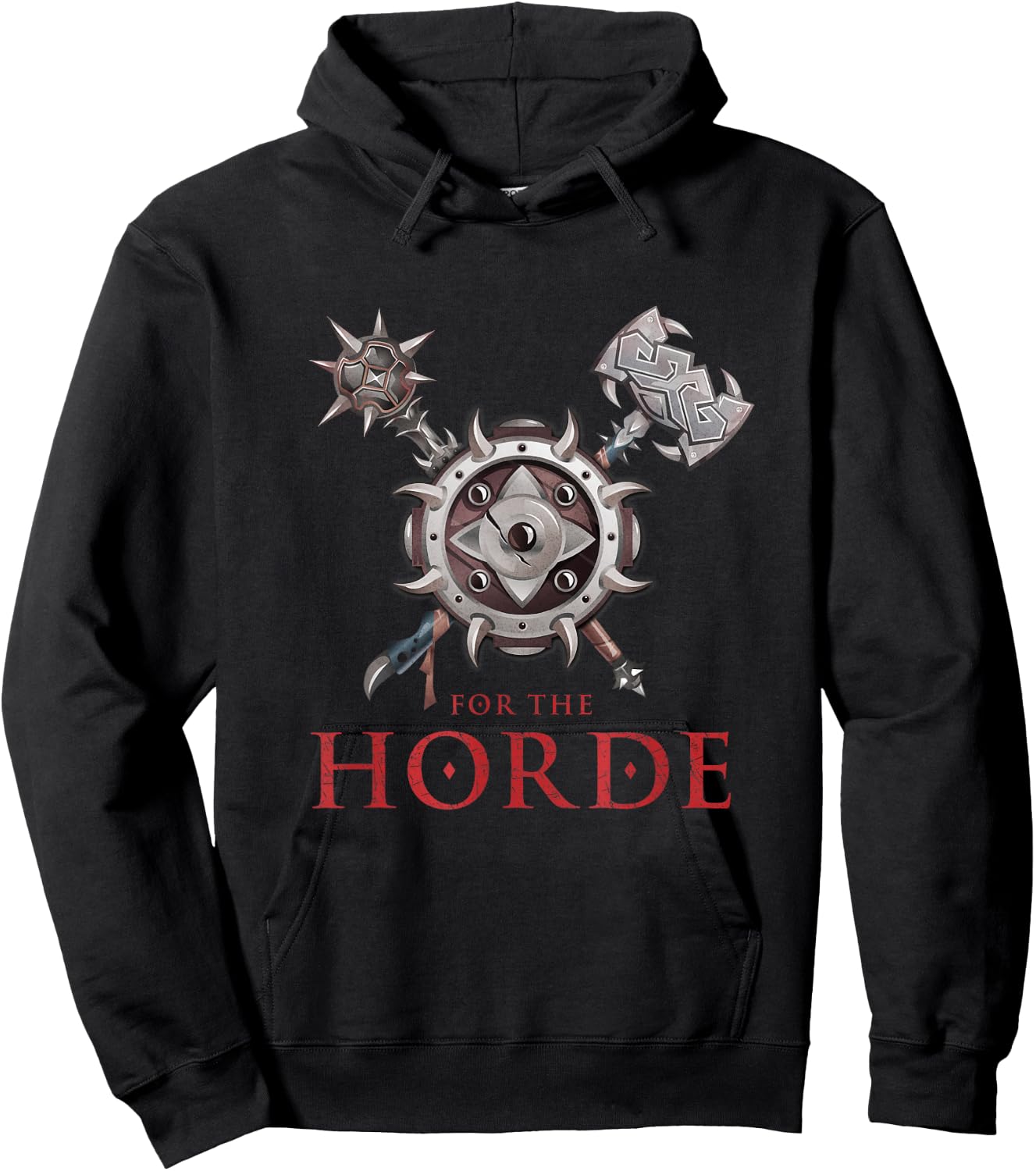 FOR THE HORDE Fantasy Sword Mace Weapons & Shield For Battle Hoodie - Hoodie | Black