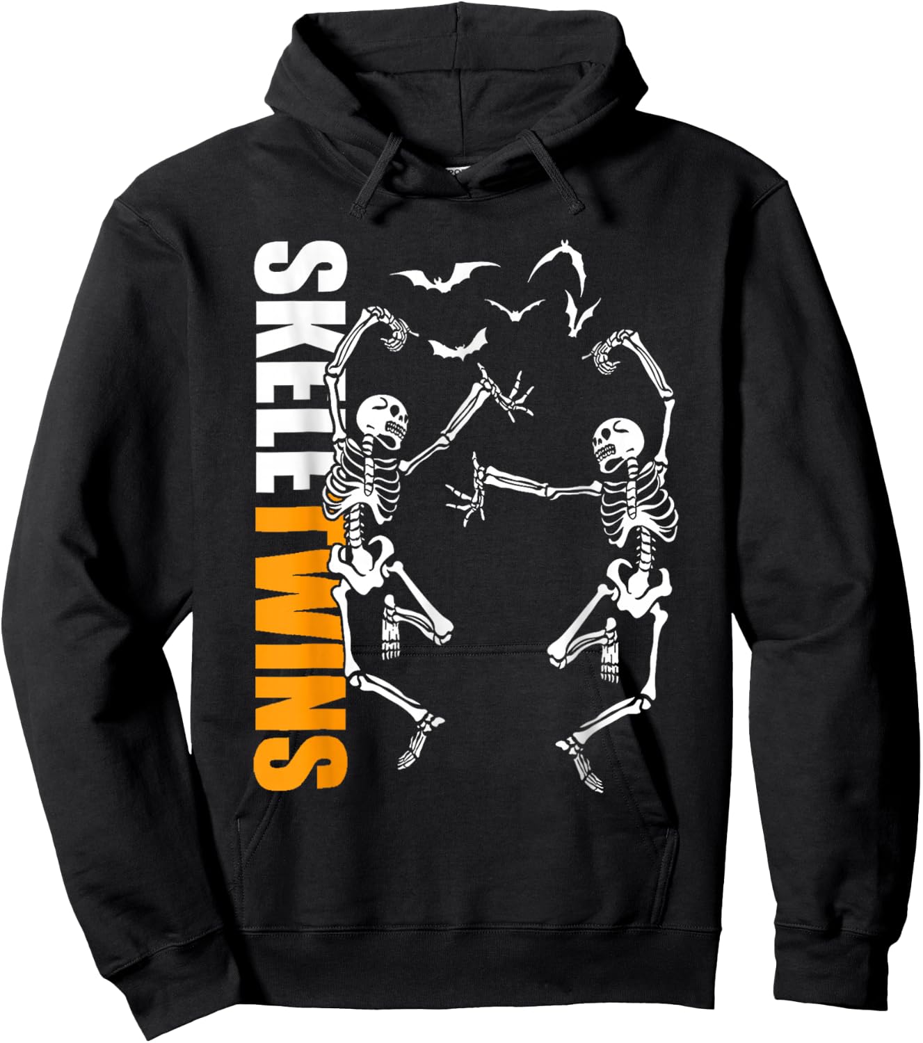 Twins Halloween Matching Skeletwins Funny Dancing Skeletons Hoodie - Hoodie | Black