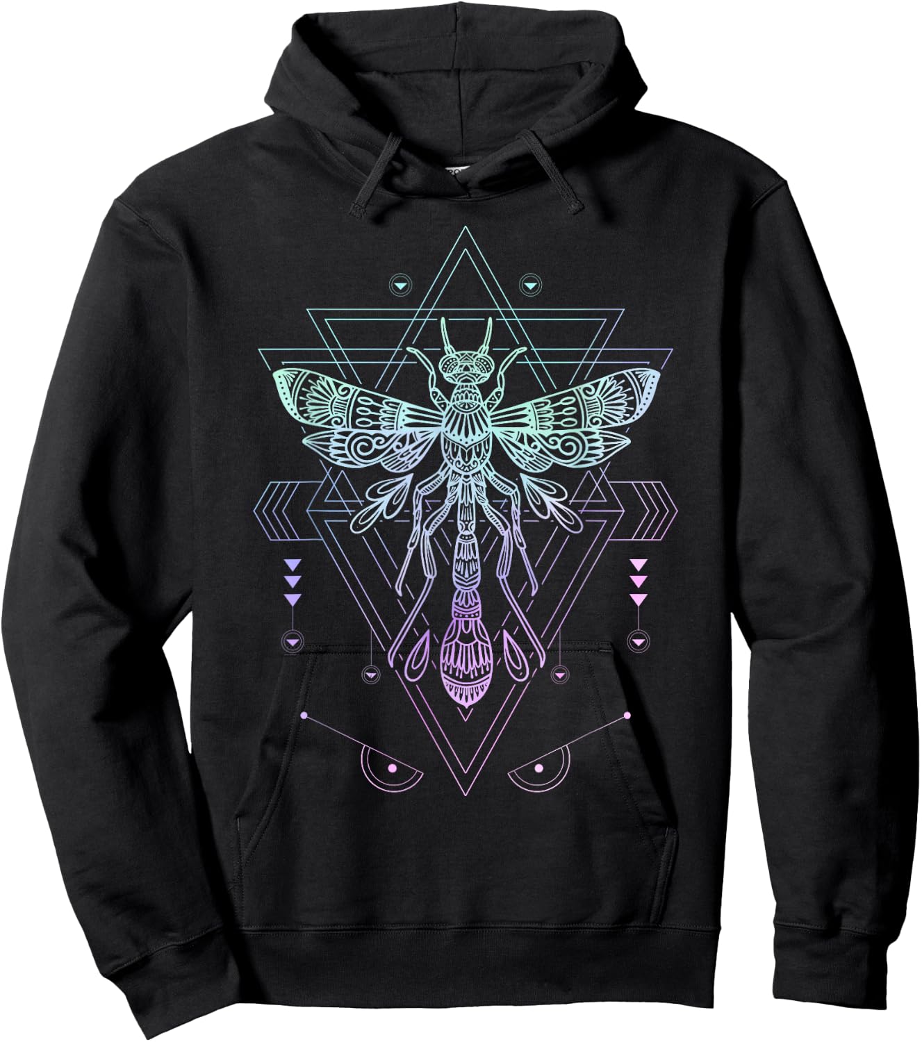 Vaporwave Japanese Dragonfly Pagan Occult Pastel Goth Hoodie - Hoodie | Black