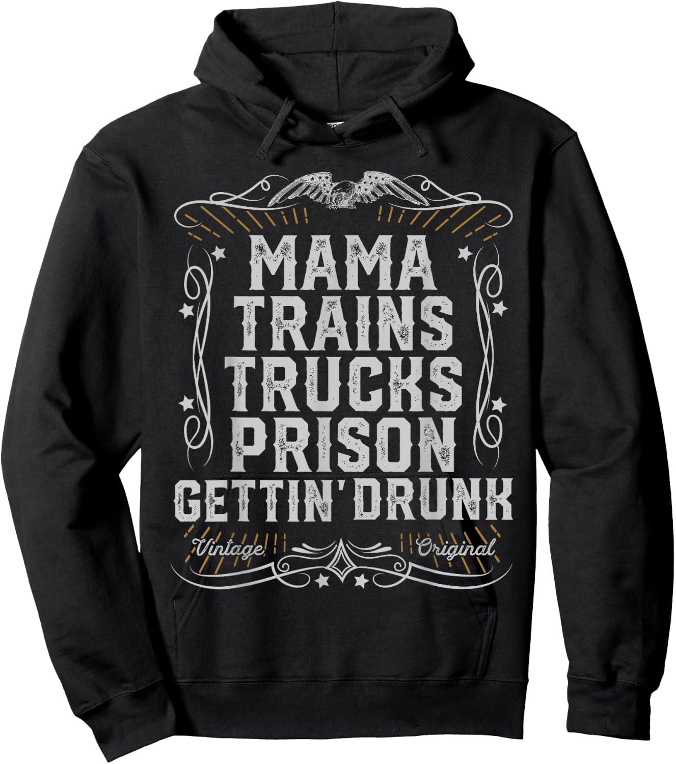 Mama Trains Trucks Prison Gettin Drunk Country Music Gift Hoodie - Hoodie | Black