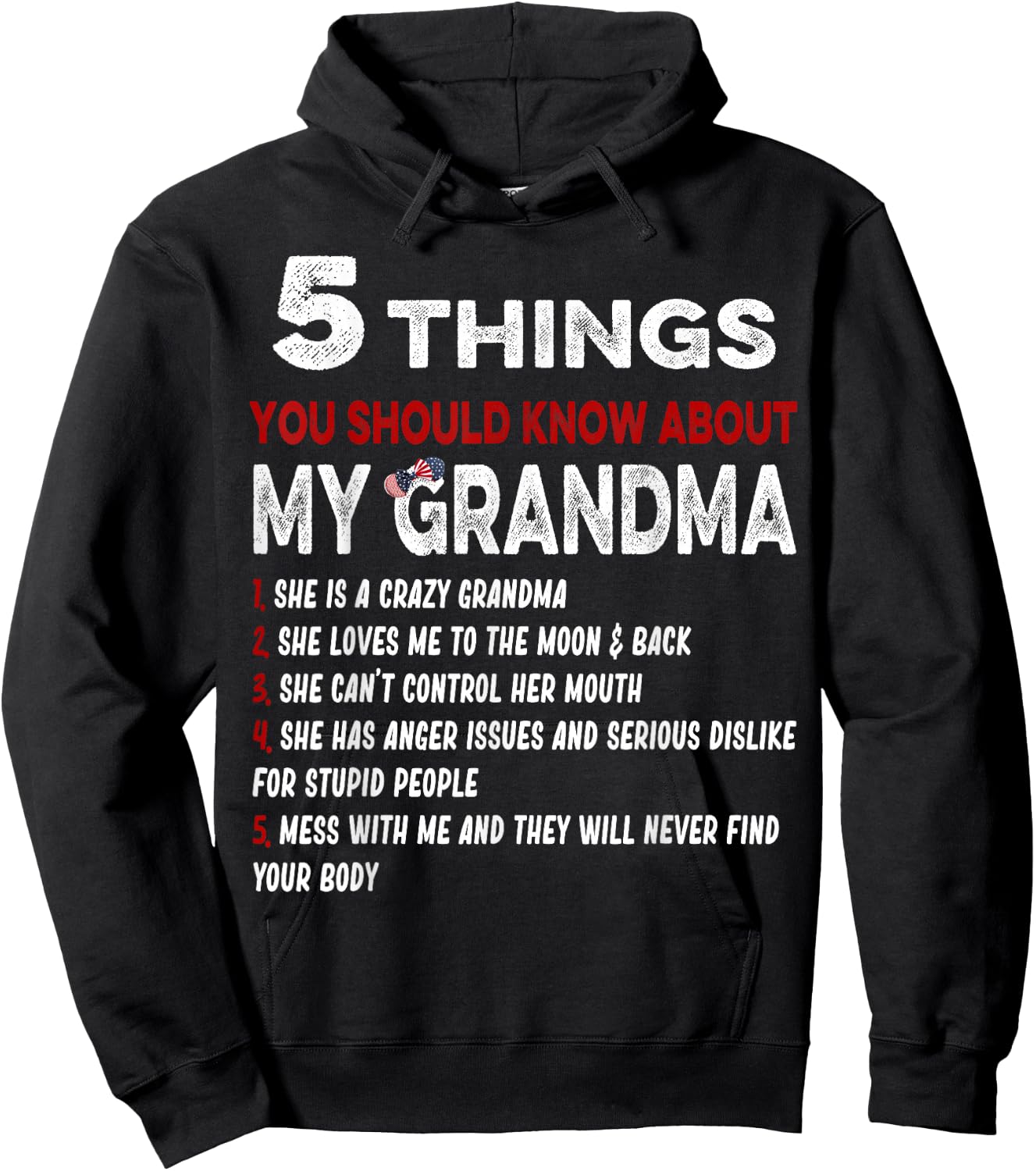 5 Things You Should Know About My Grandma Funny Grandma Gift Hoodie - Hoodie | Black