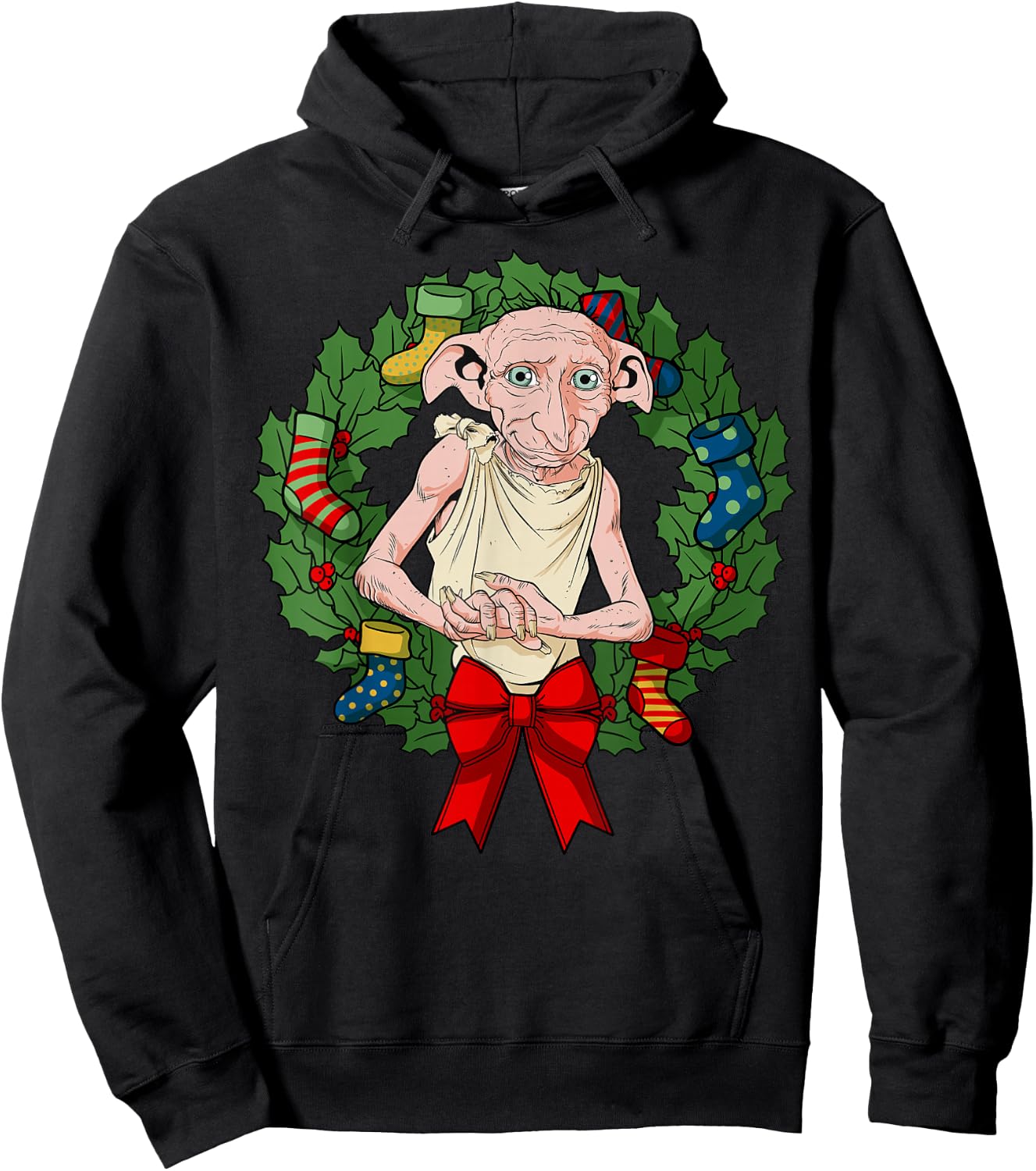 Harry Potter Christmas Dobby Wreath Hoodie - Hoodie | Black