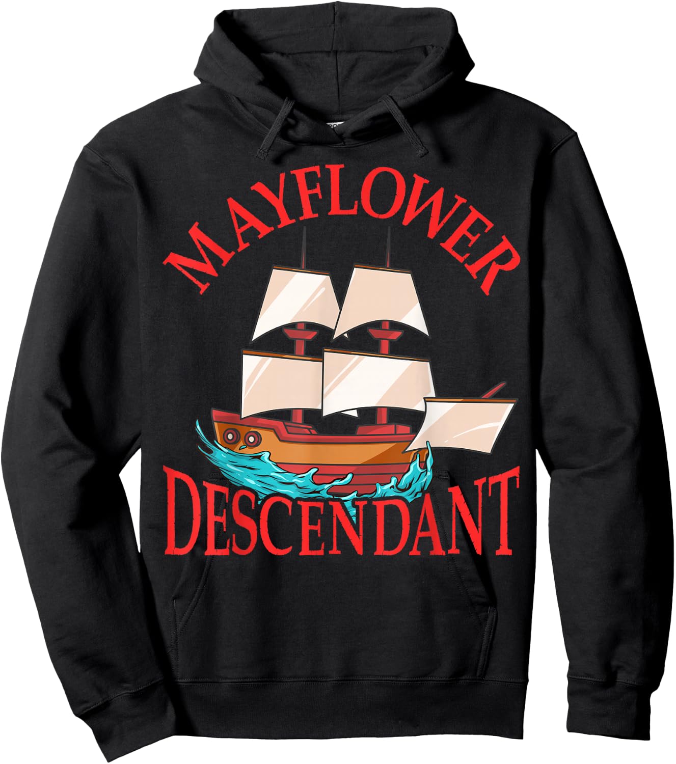 Kids Mayflower Descendant Ship History Gift Pilgrim Fathers Hoodie - Hoodie | Black