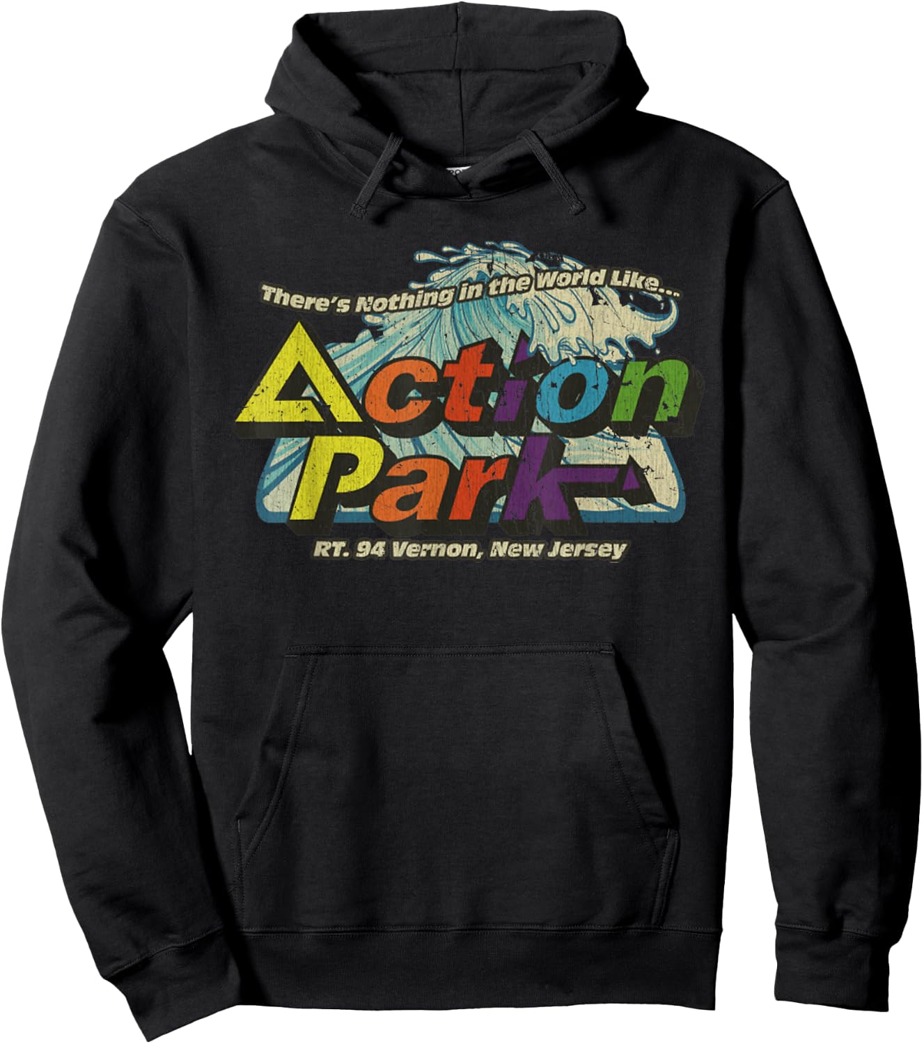 Funny Action Park New Jersey 1978 Vintage Hoodie - Hoodie | Black