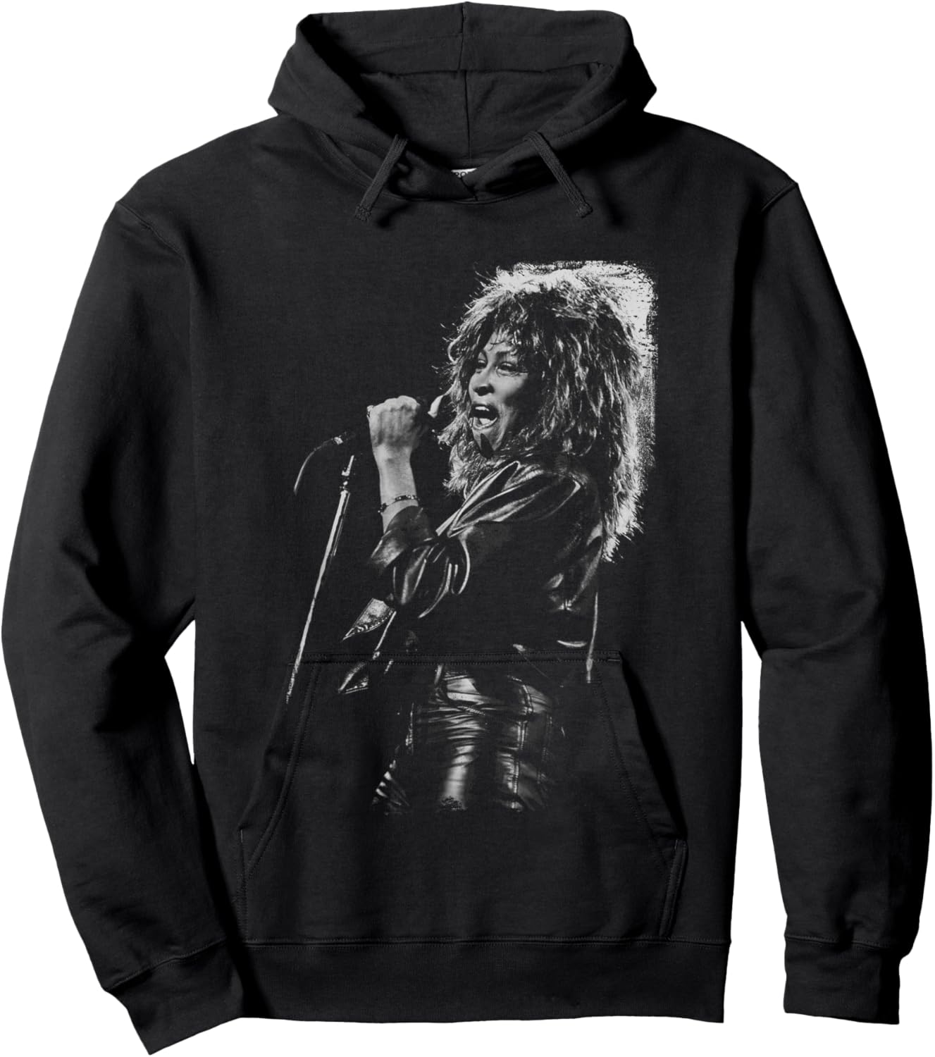 Tina Turner Singing Live B&W by Stephen Wright Hoodie - Hoodie | Black
