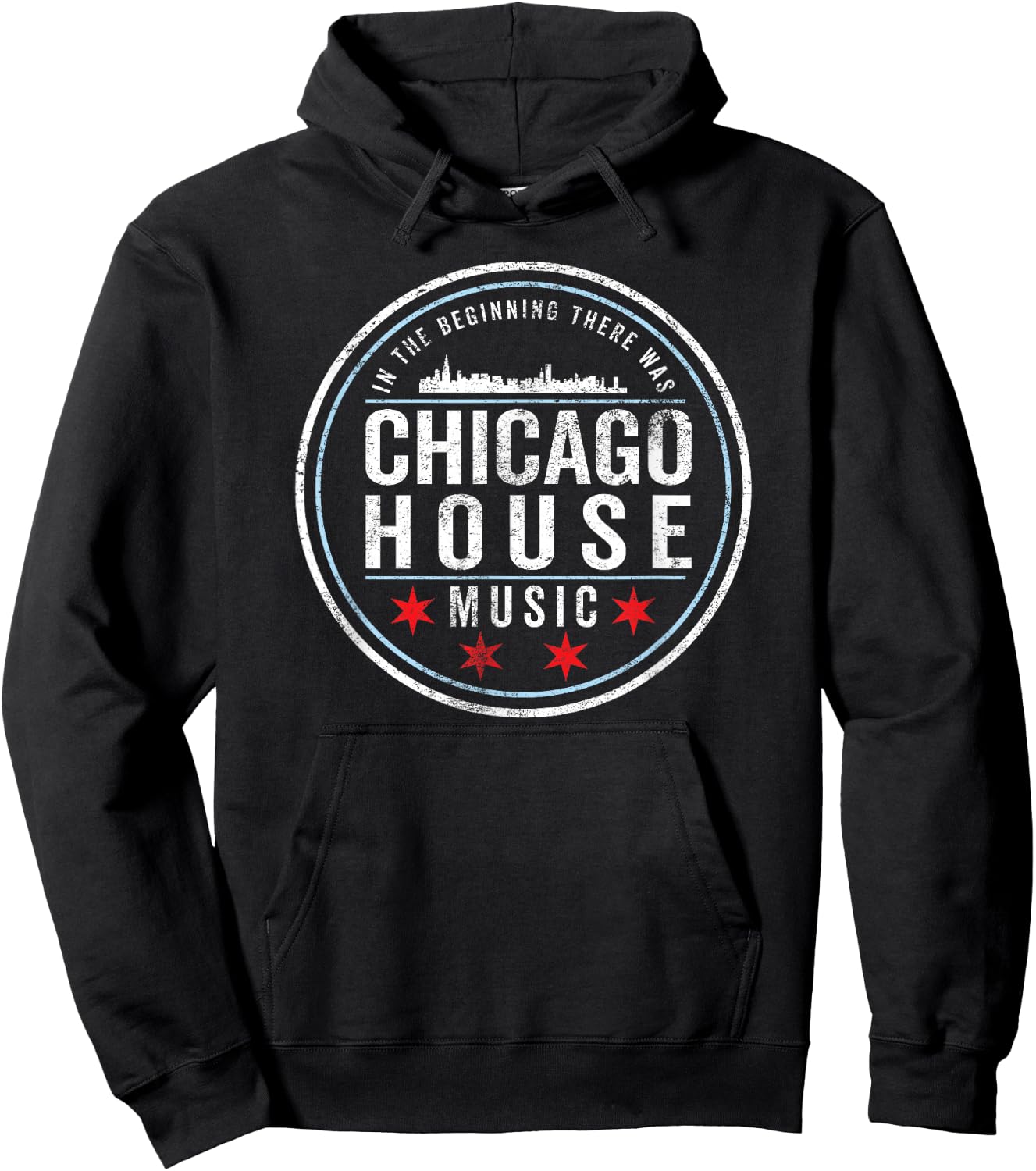 Chicago House Music - EDM DJ Vintage Hoodie - Hoodie | Black