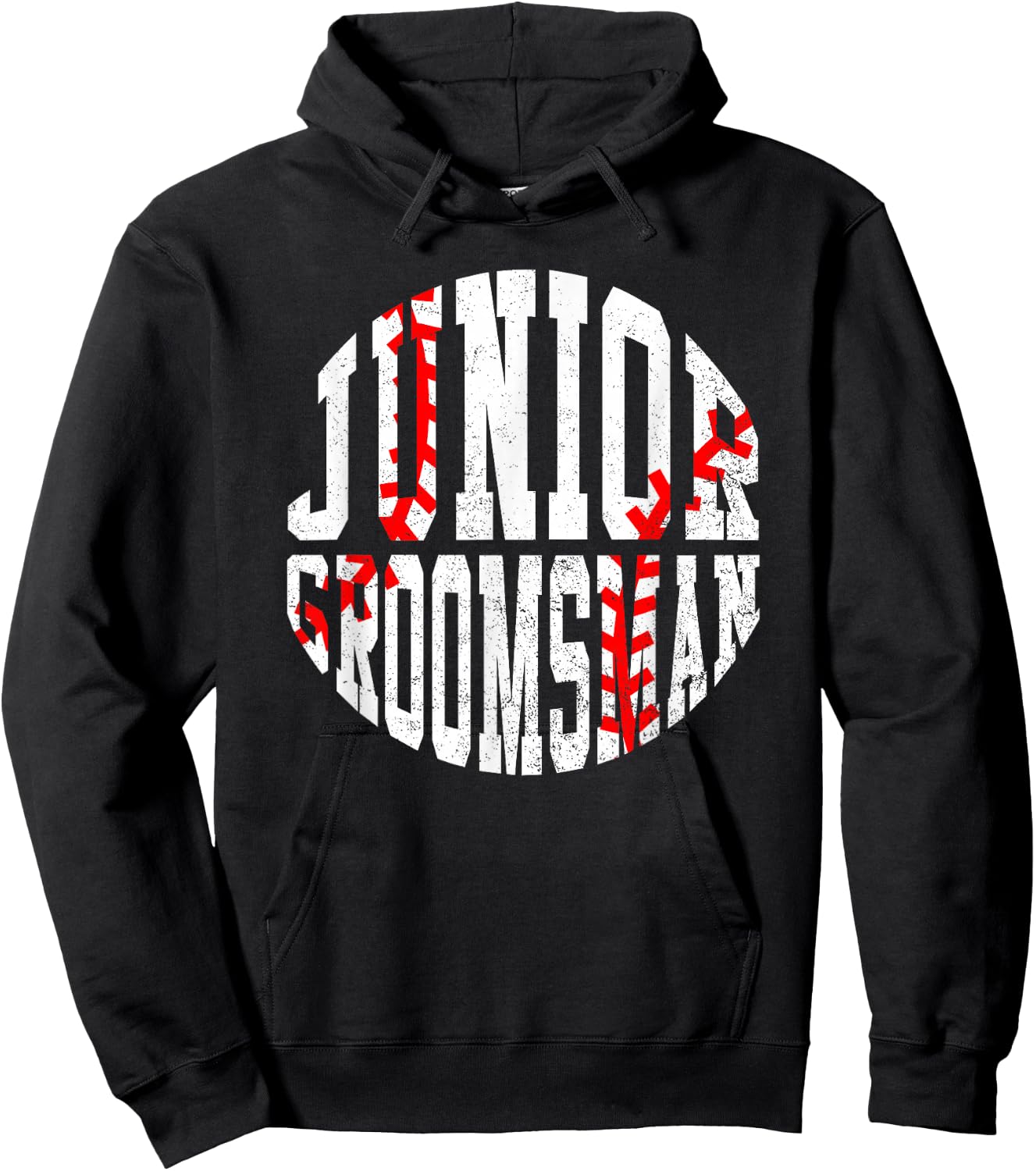 Kids Jr Junior Groomsman Baseball Player Wedding Party Hoodie - Hoodie | Black