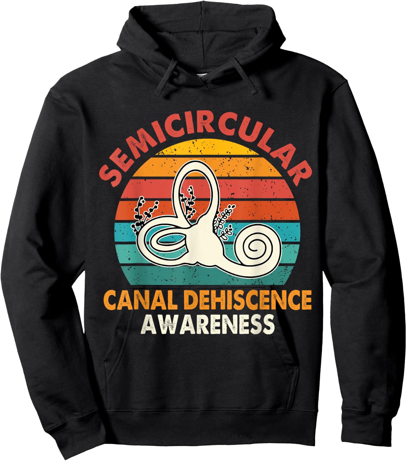 Retro SCDS Awareness Semicircular Canal Dehiscence Awareness Hoodie - Hoodie | Black