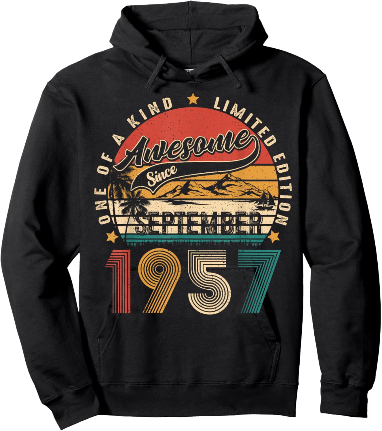 Funny 67 Years Old Vintage September 1957 67th Birthday Men Hoodie - Hoodie | Black