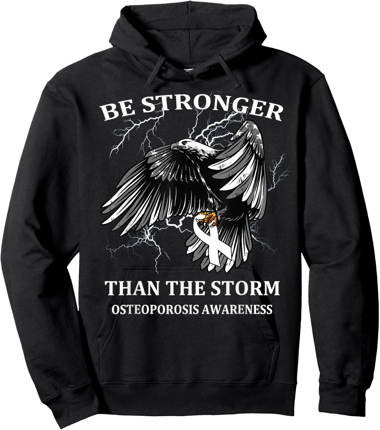 Be Stronger Than The Storm Osteoporosis Hoodie - Hoodie | Black