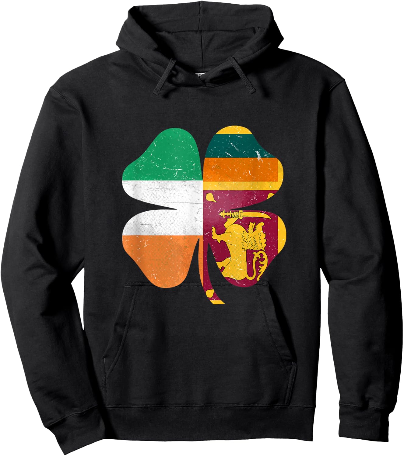 Sri Lankan Irish Shamrock Sri Lanka Ireland St Patrick's Day Hoodie - Hoodie | Black