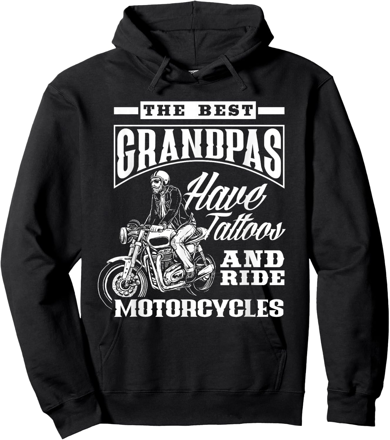 Best Grandpas Have Tattoos & Ride Motorcycles Grandfather Hoodie - Hoodie | Black
