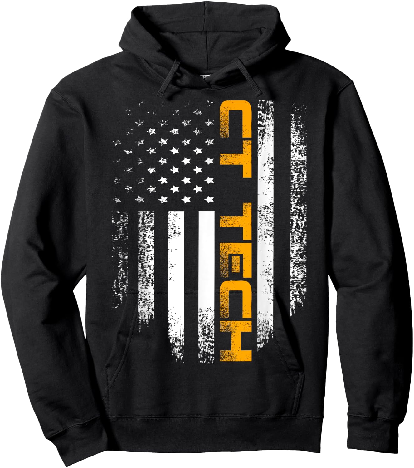 Vintage CT Tech With American Flag For Doctor Gift Hoodie - Hoodie | Black