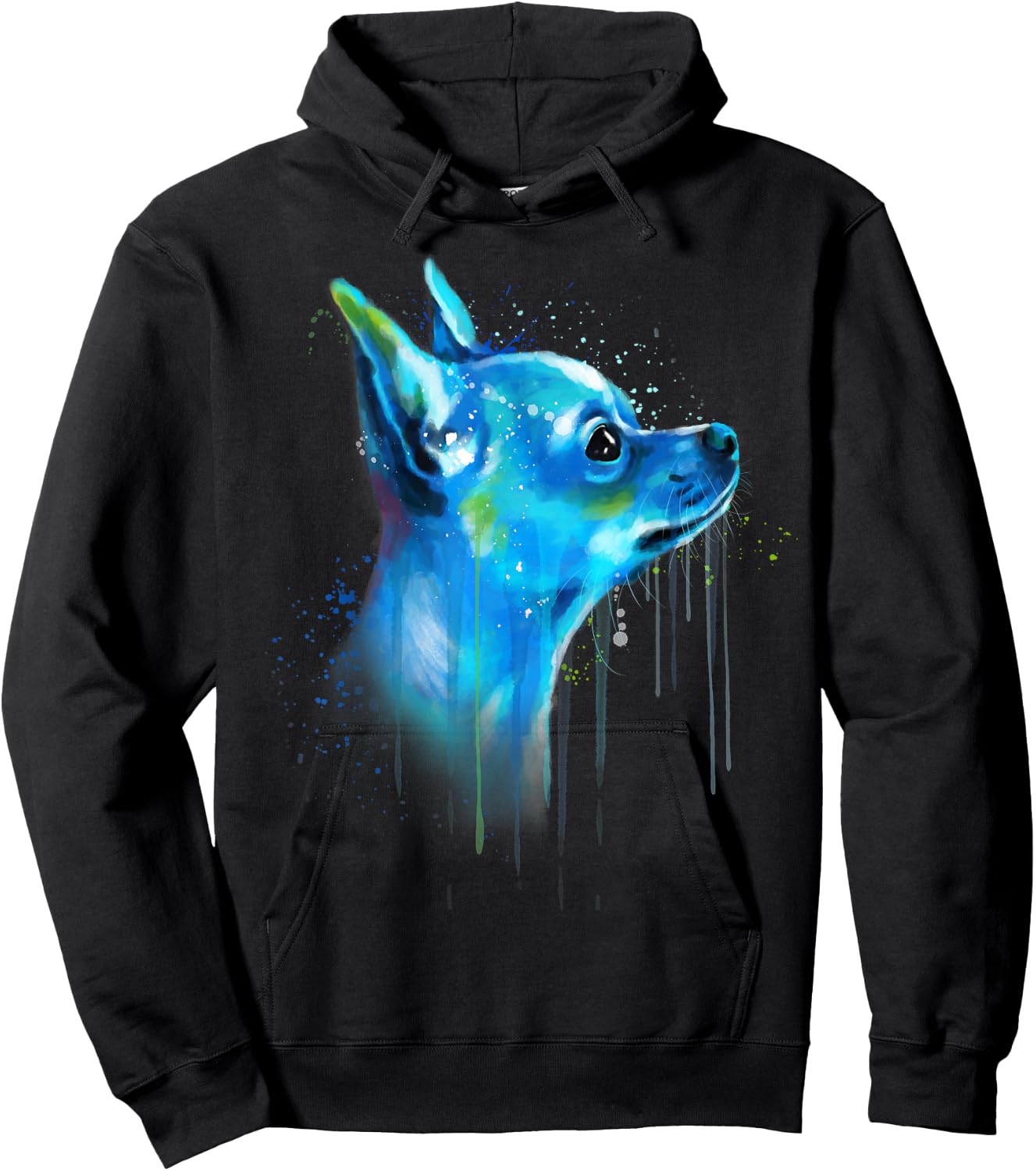 Cute Chihuahua Watercolor Painting Art Hoodie - Hoodie | Black