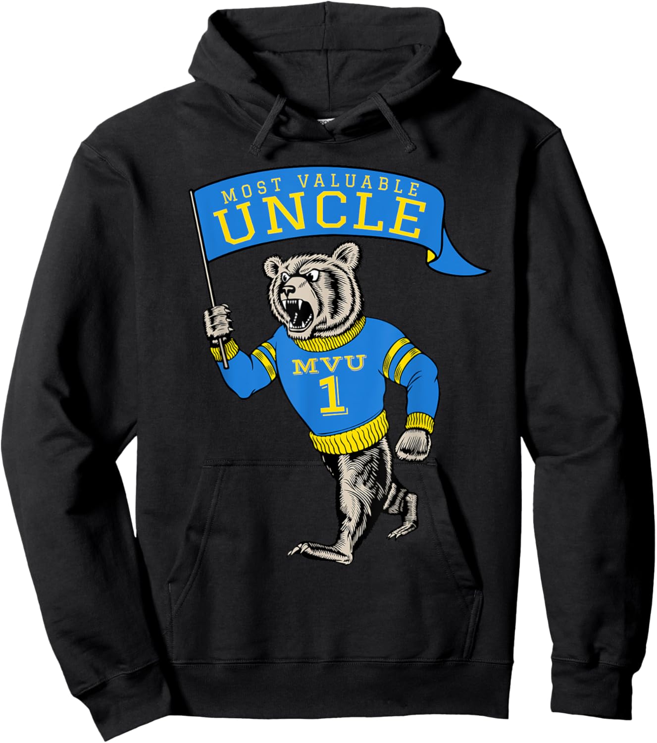 Best Uncle Number 1 Most Valuable Funny Saying Hoodie - Hoodie | Black