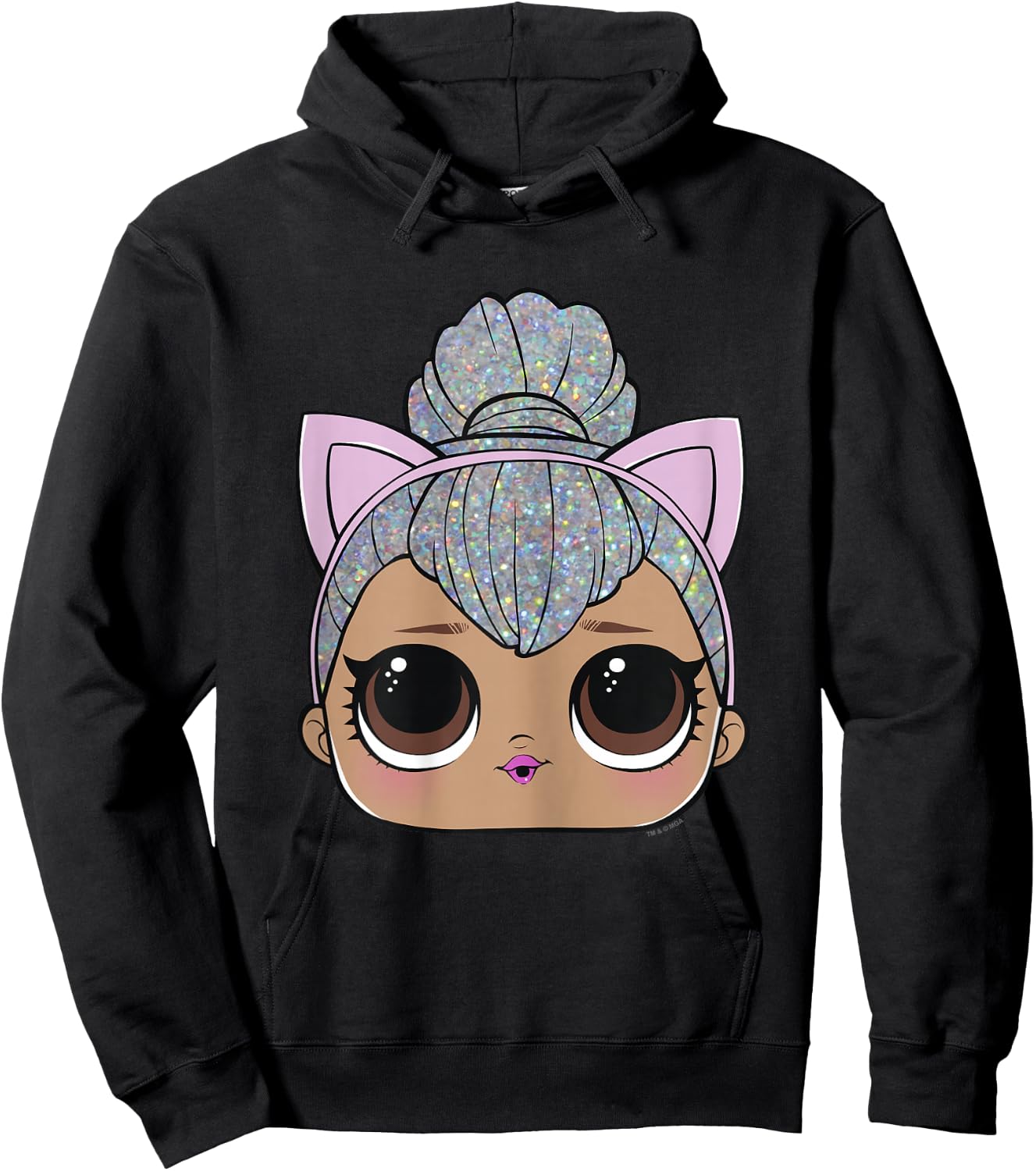 LOL Surprise Kitty Queen Big Face Hoodie - Hoodie | Black