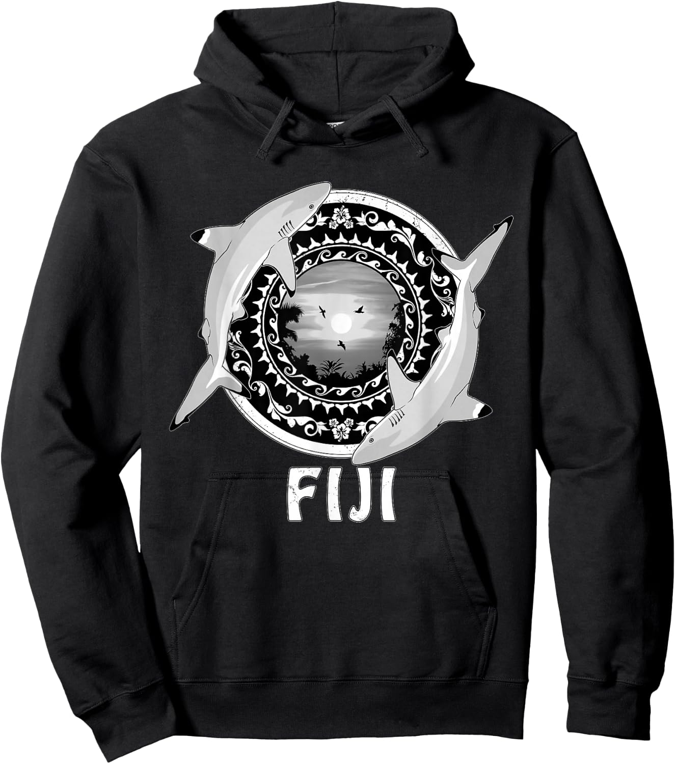 Fiji blacktip reef shark, Republic of Fiji Islands Hoodie - Hoodie | Black