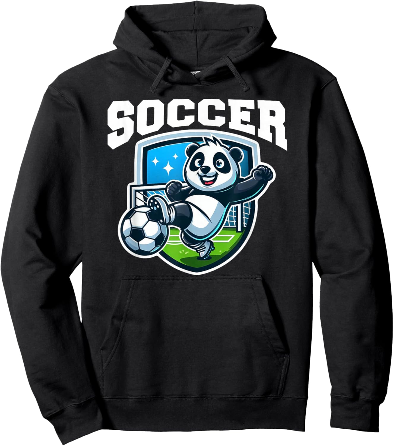 Soccer Panda Playing Soccer Games Hoodie - Hoodie | Black