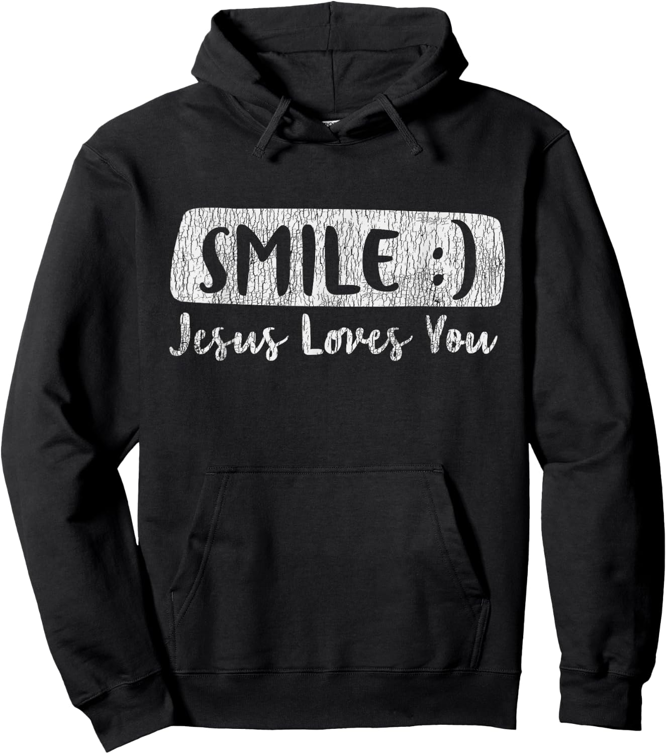 Vintage Smile Loves You Jesus Religious Faith Christian Gift Hoodie - Hoodie | Black