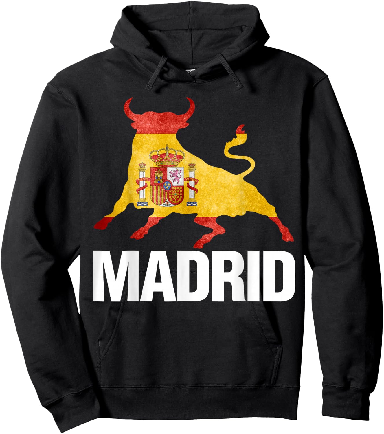 Madrid Spain Flag Bull Fight Hoodie - Hoodie | Black