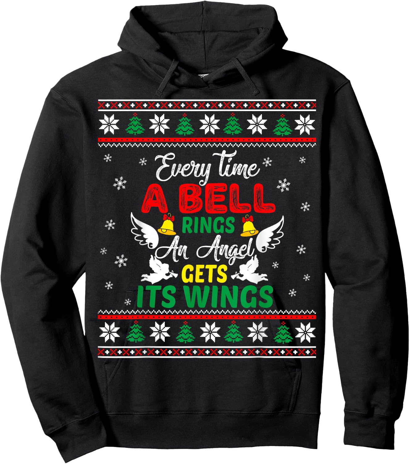 It's a Wonderful Life Every Time A Bell Rings Cute Christmas Hoodie - Hoodie | Black