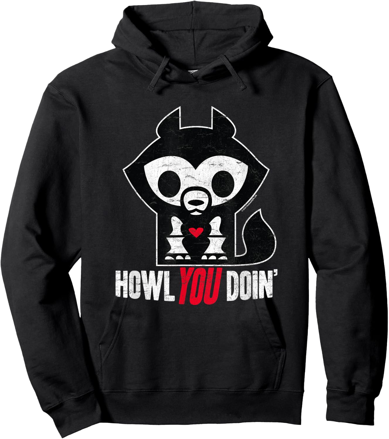 Skelanimals Jae Wolf Vintage Faded Howl You Doin' Logo Hoodie - Hoodie | Black