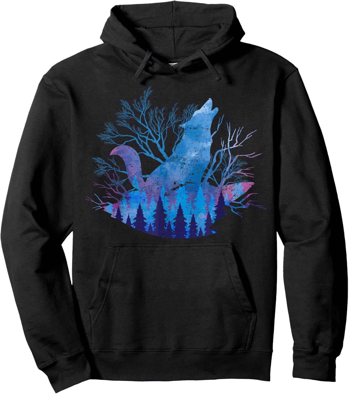 Full Moon Pack Animal Wolf Howling Gift Forest Wildlife Wolf Hoodie - Hoodie | Black
