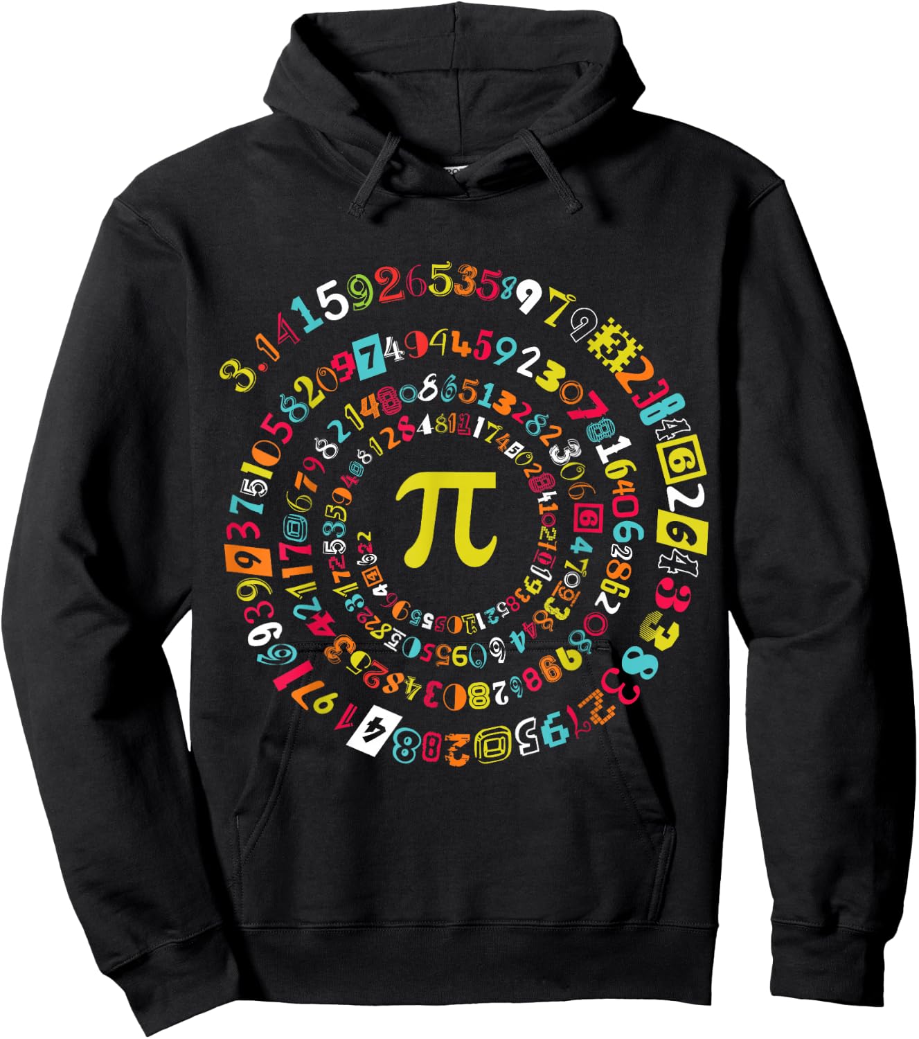 Funny Pi Day Spiral Pi Math Hoodie - Hoodie | Black