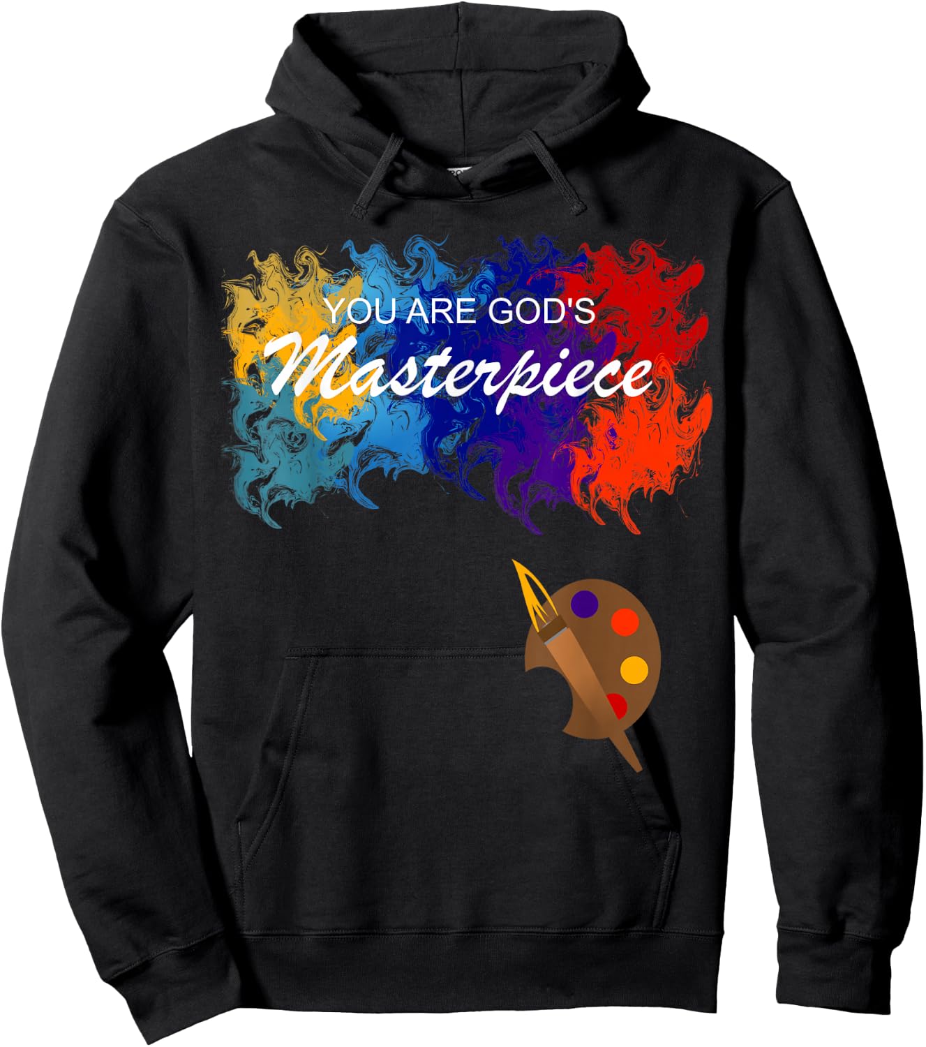 You Are God's Masterpiece Watercolors Painting Artwork Hoodie - Hoodie | Black