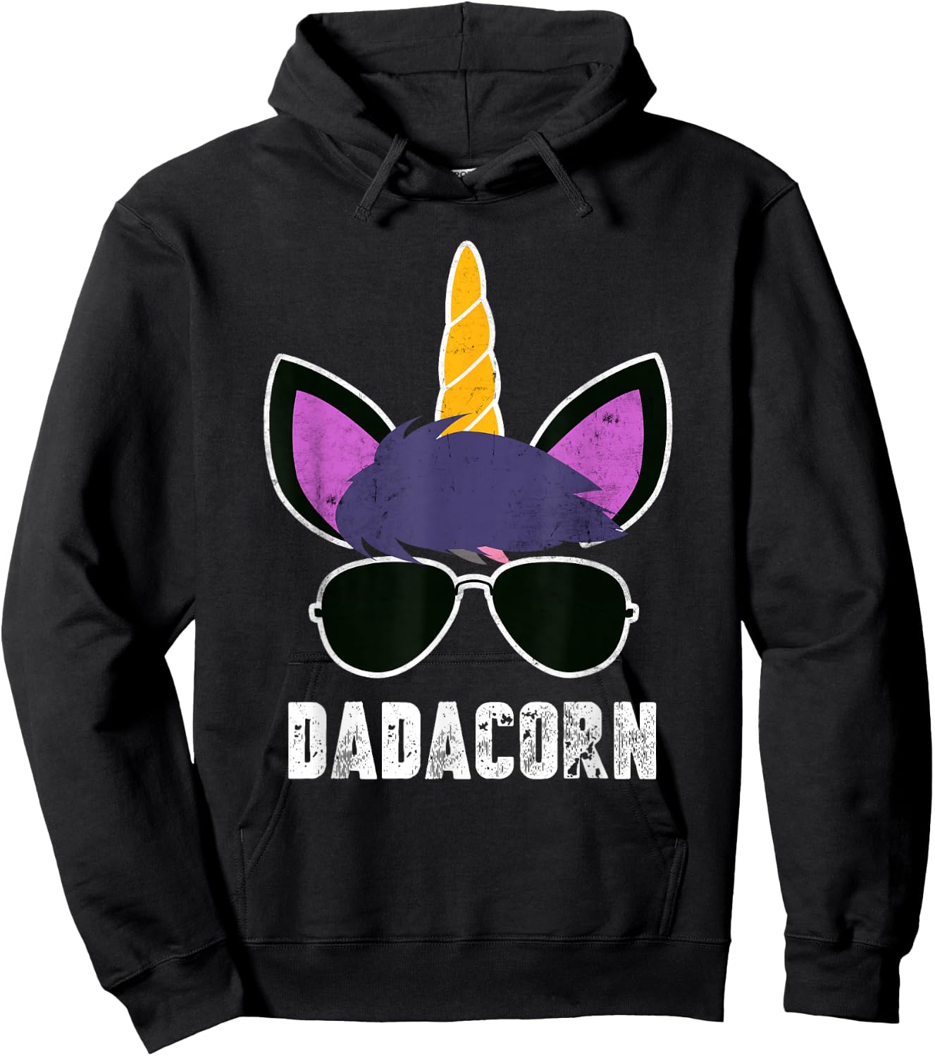 Dadacorn Unicorn Dad Father's Day Unicorn Daddy Hoodie - Hoodie | Black