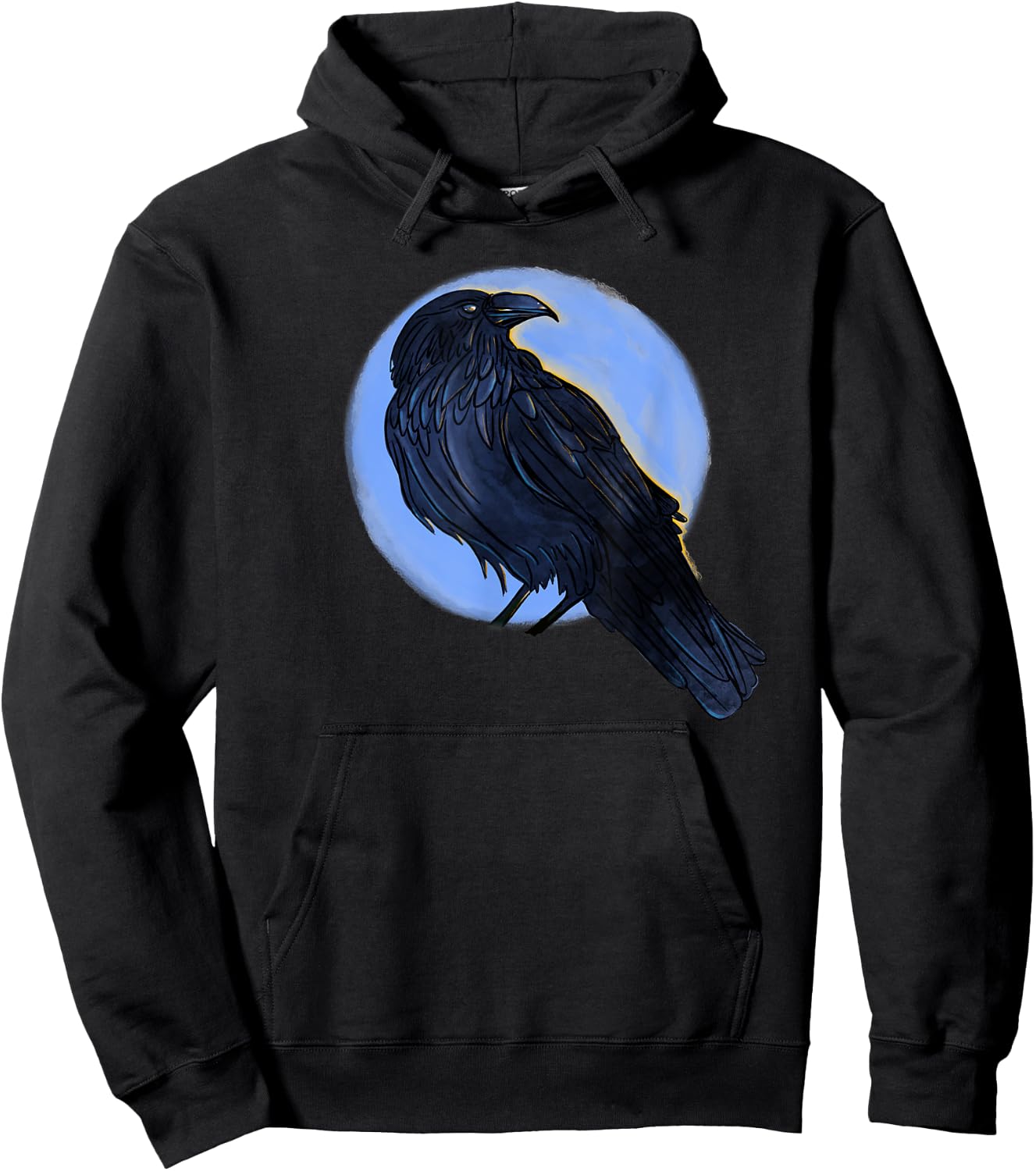 Cool Black Bird Drawing of a Raven, Crow or Black Bird Hoodie - Hoodie | Black