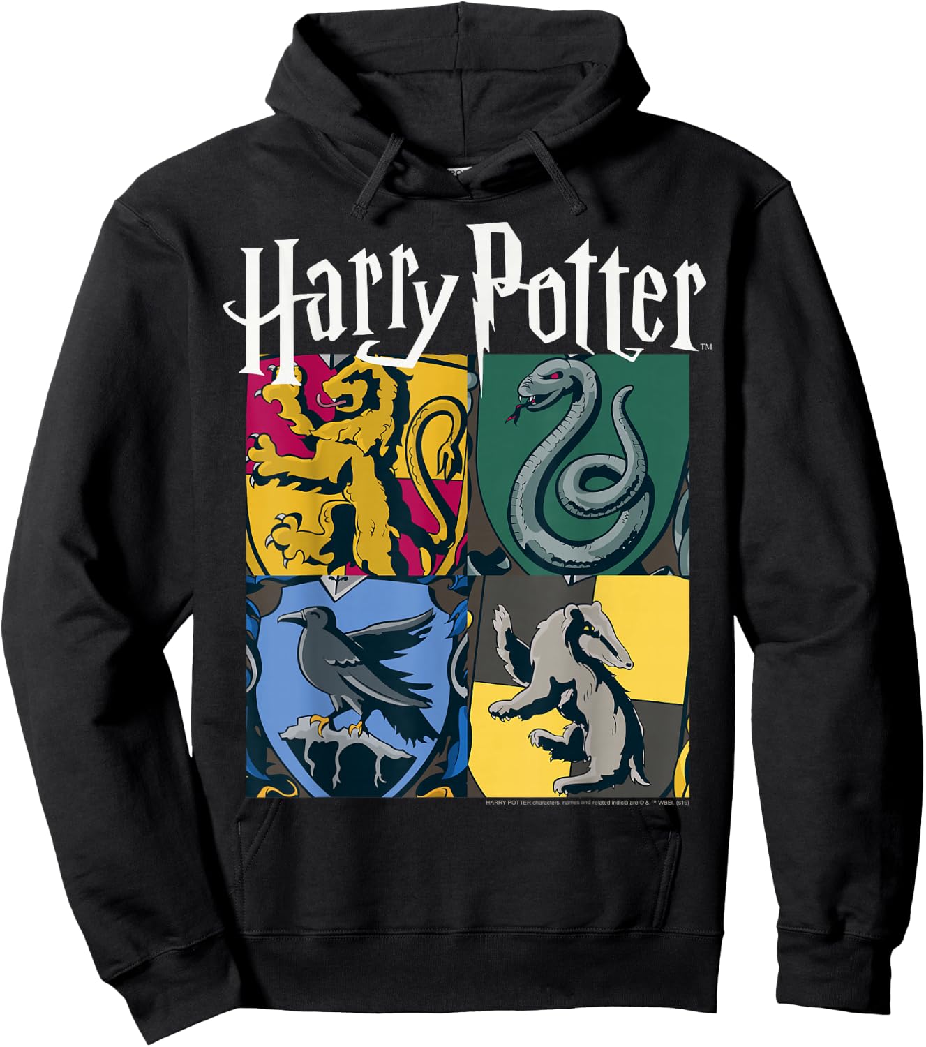 Harry Potter House Crests Panels Hoodie - Hoodie | Black