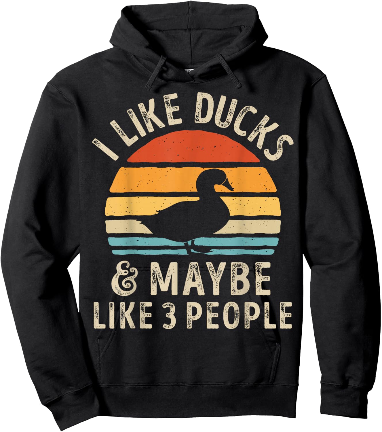 I Like Ducks And Maybe Like 3 People Duck Farm Farmer Retro Hoodie - Hoodie | Black