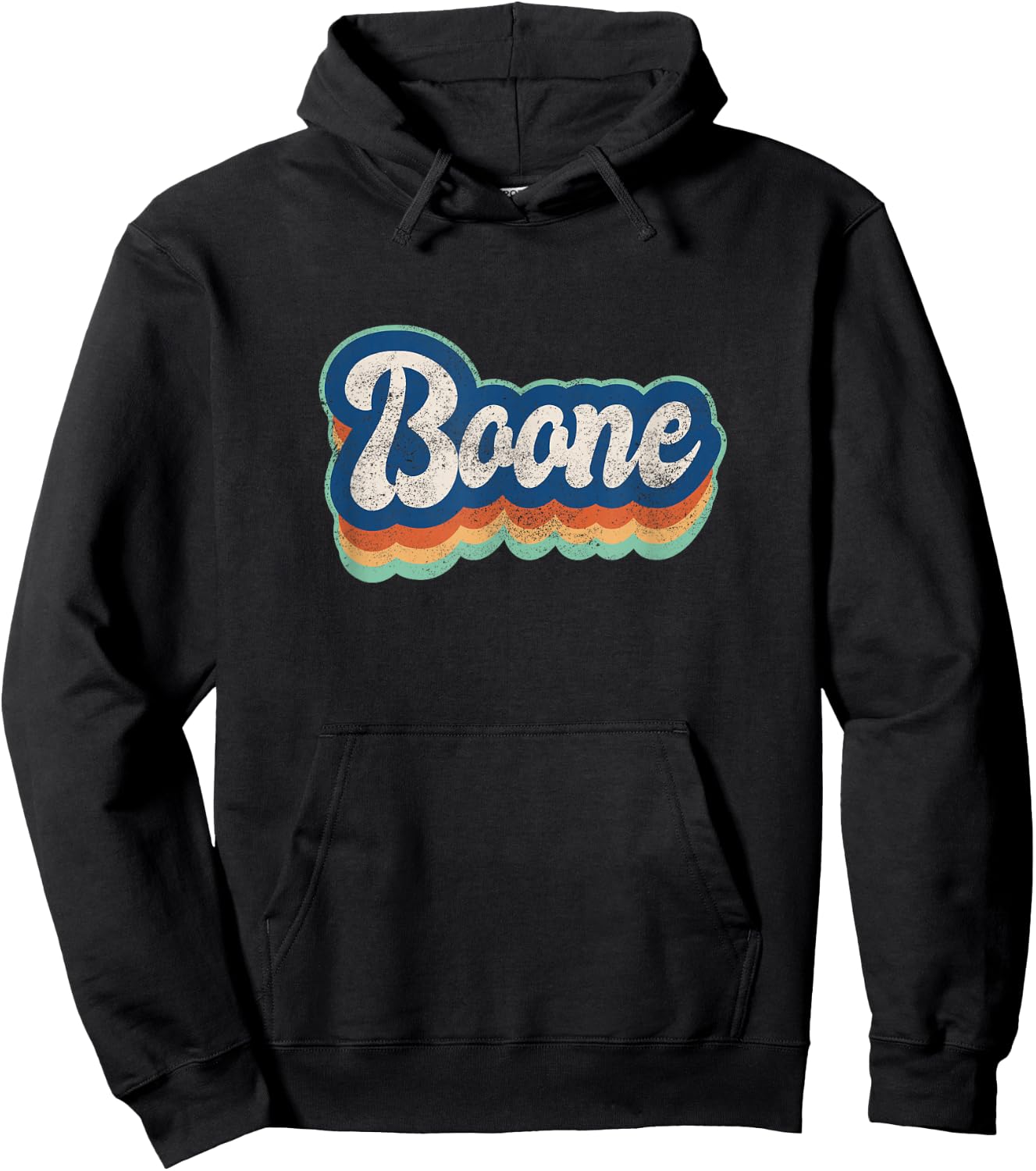Boone First Name Boy Vintage Style 70s 80s Personalized Hoodie - Hoodie | Black