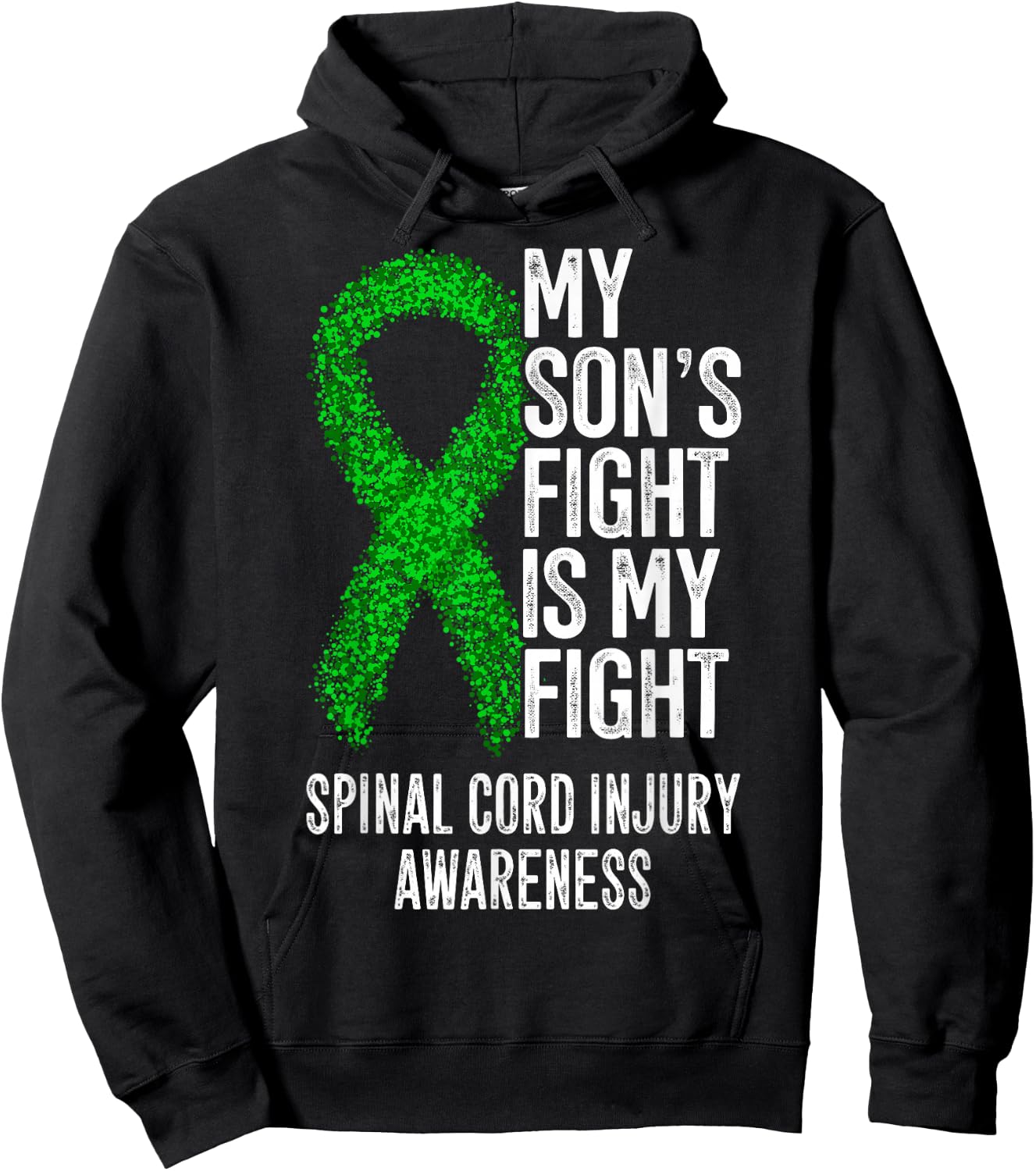 SCI My Son's Fight Is My Fight Spinal Cord Injury Awareness Hoodie - Hoodie | Black