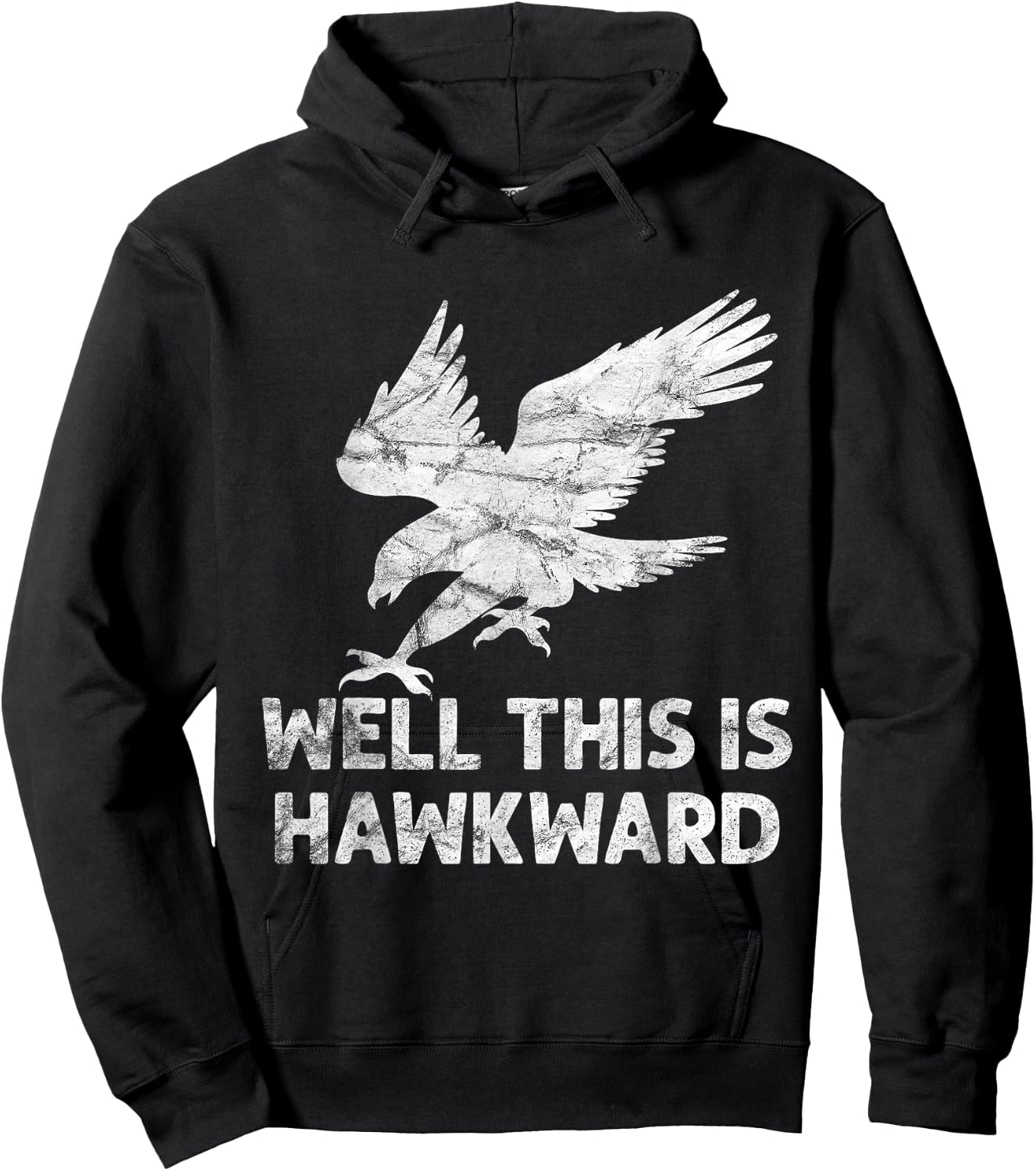 Well This is Hawkward Vintage Hawk Bird Hoodie - Hoodie | Black