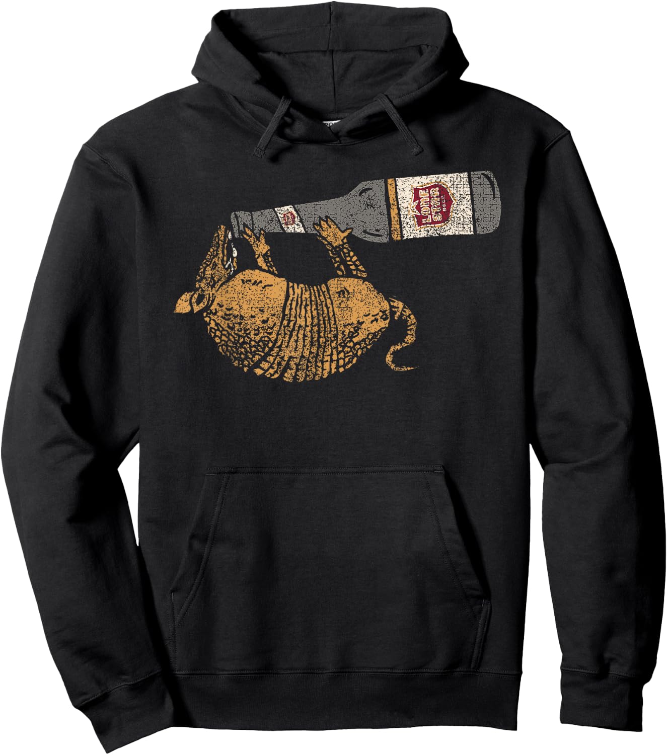 Lone Star Vintage Style - Texas Armadillo Hoodie - Hoodie | Black
