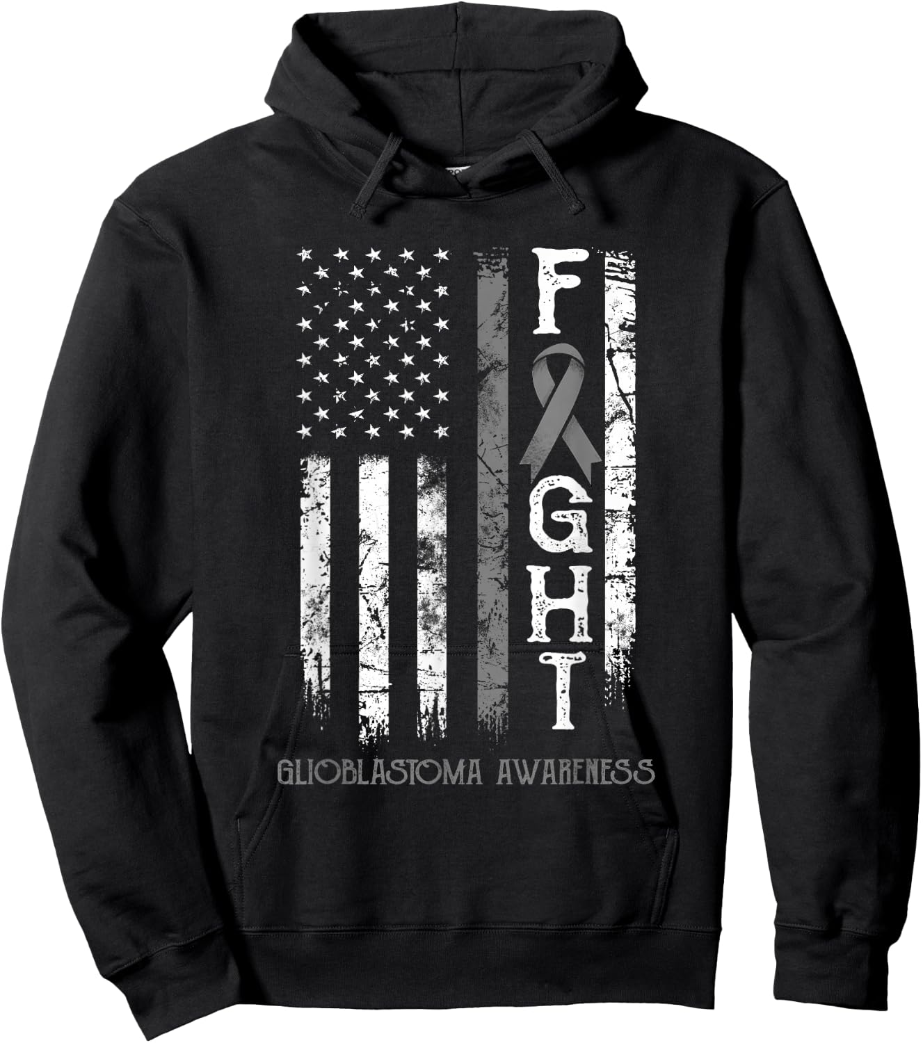 Glioblastoma Warrior US Flag Hoodie - Hoodie | Black