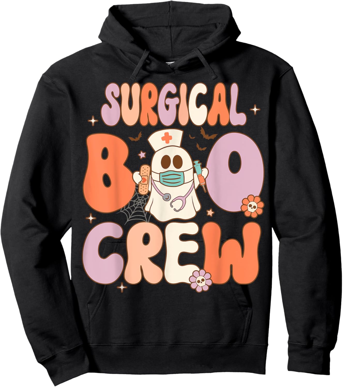Surgical Boo Crew Nurse Funny Halloween Easy Costume Hoodie - Hoodie | Black