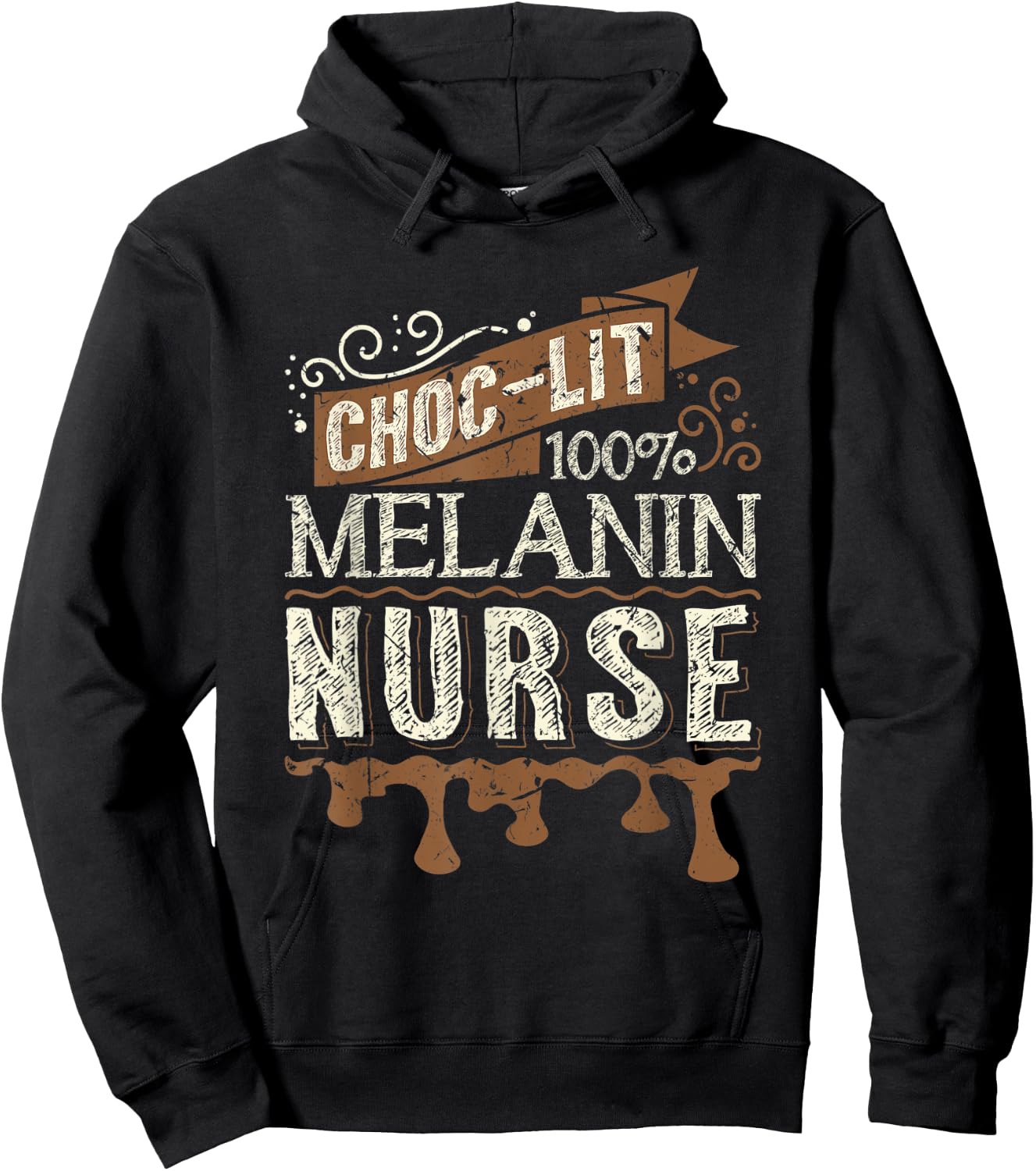 Choc-lit 100% Melanin Nurse Black Queen Gift Hoodie - Hoodie | Black